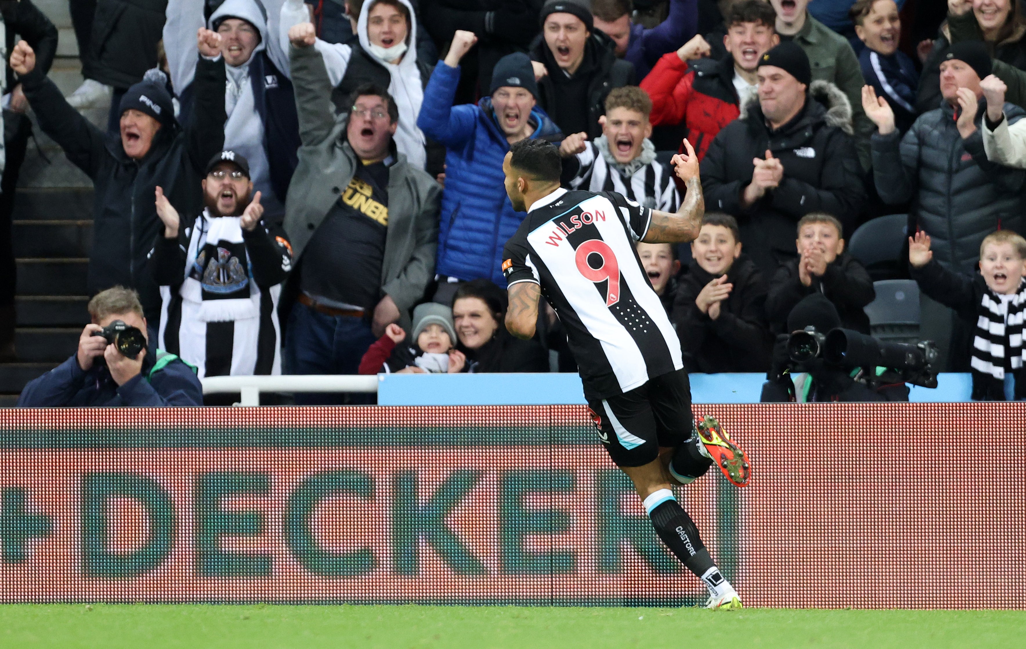 Callum Wilson celebrates scoring against Burnley (Richard Sellers/PA).