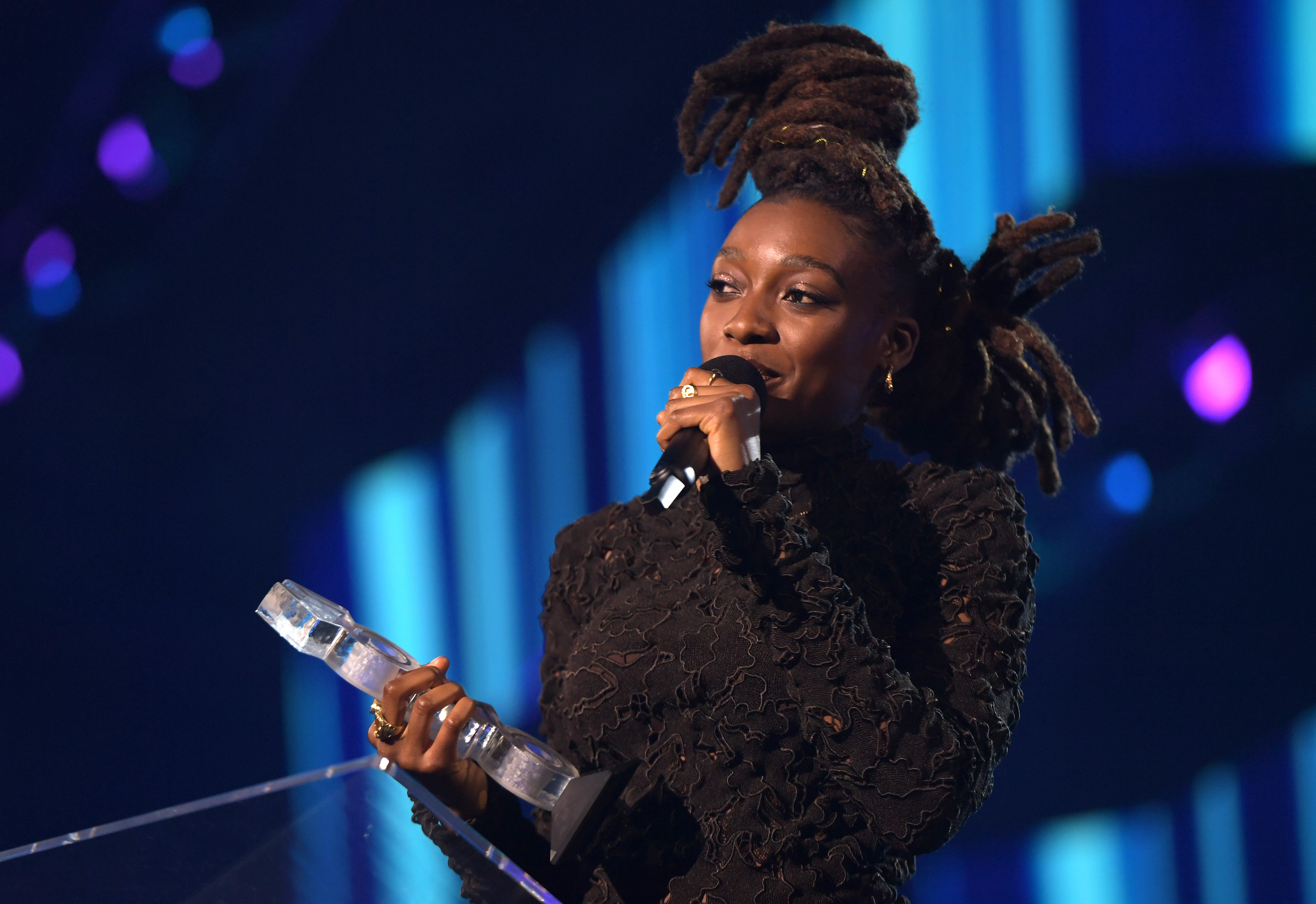 Little Simz receives the 'Mobo Best Female Artist" award