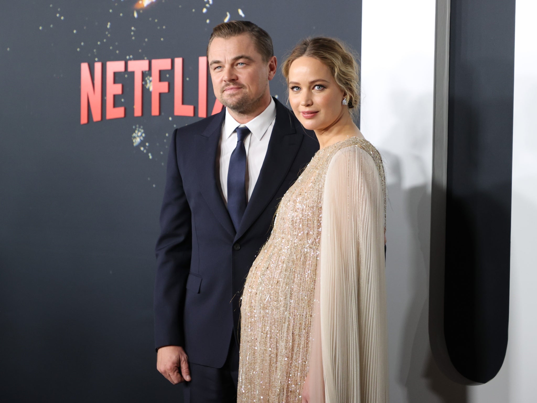 Leonardo DiCaprio and Jennifer Lawrence at the premiere of Don’t Look Up