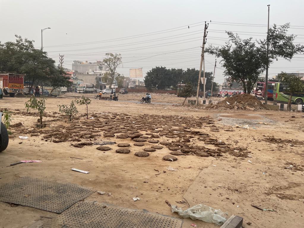 Cow dung cakes have been placed by Hindu groups in Sector 12 Gurugram, where Muslims would congregate for Friday prayers earlier