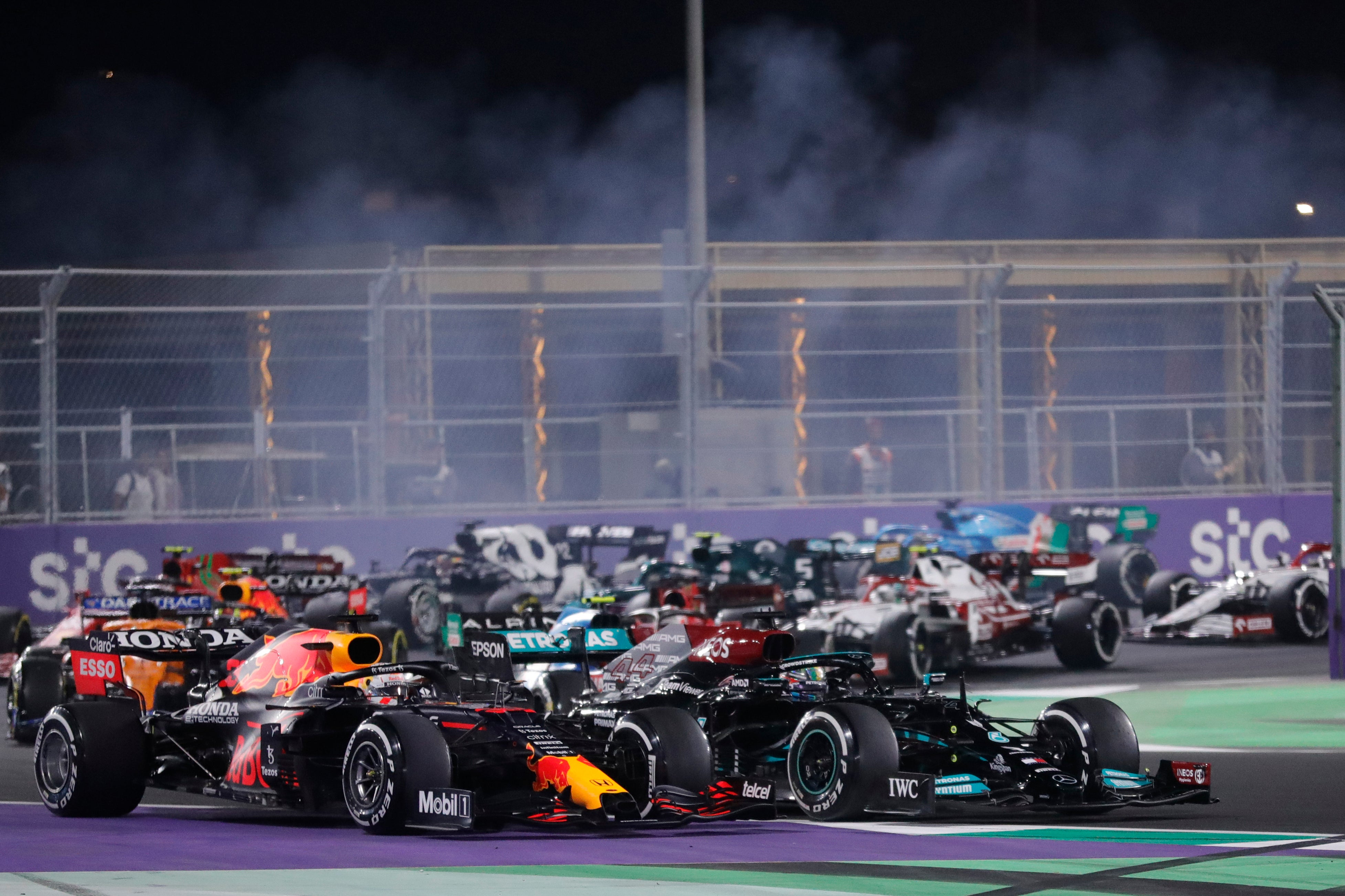 Hamilton and Verstappen collided in Jeddah