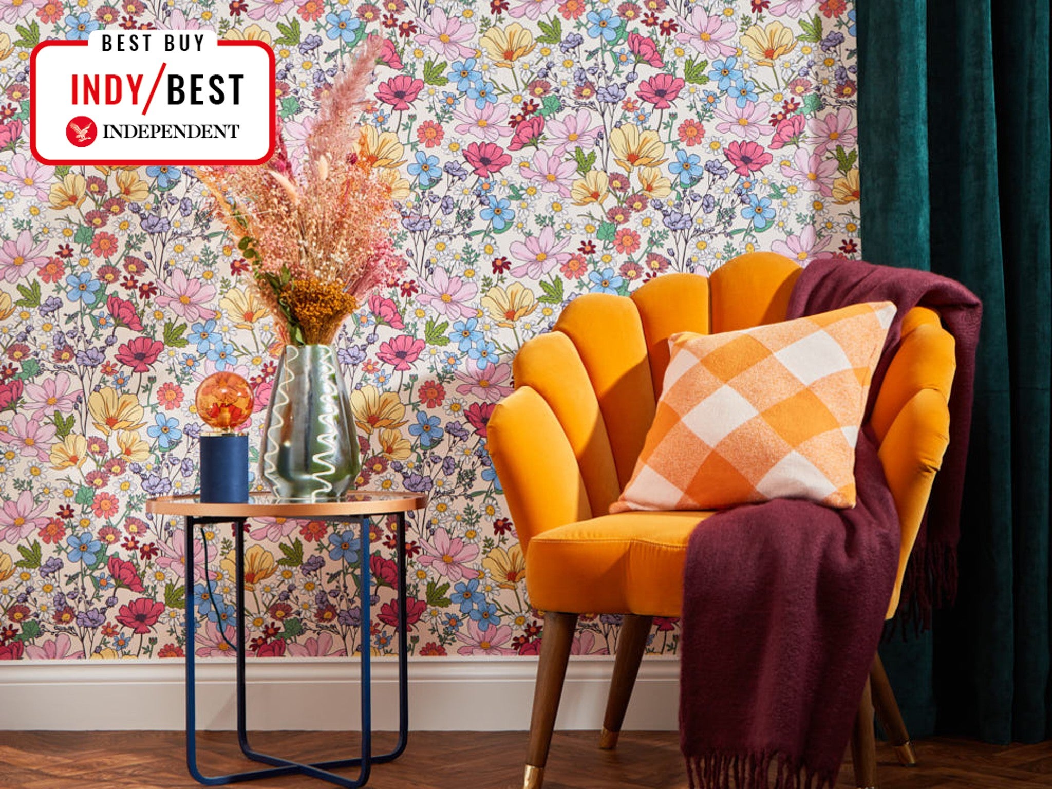 Oh So Daisy she’s a wildflower wallpaper in brights on vintage cream indybest.jpg