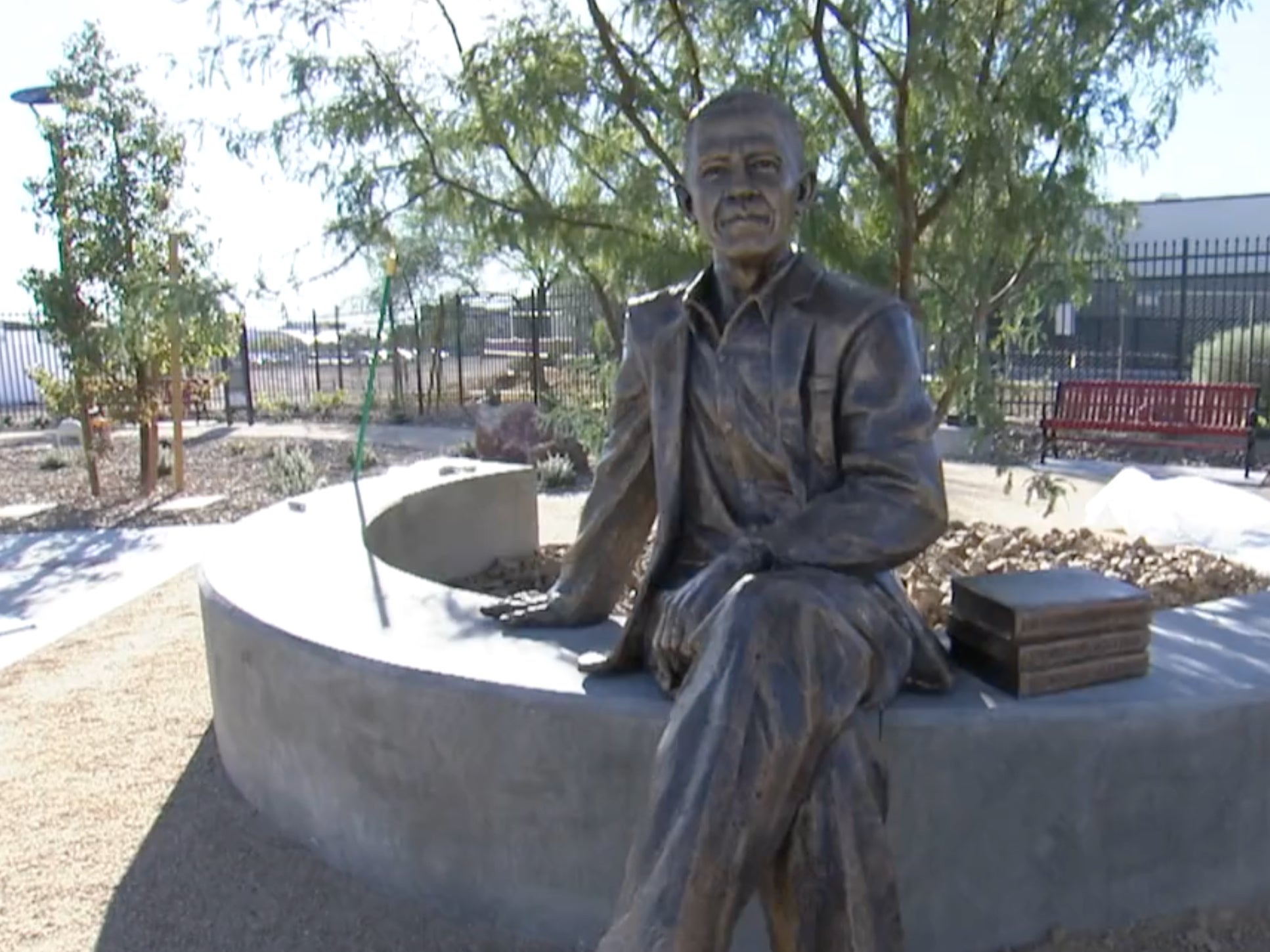 A statue of former US president Barack Obama