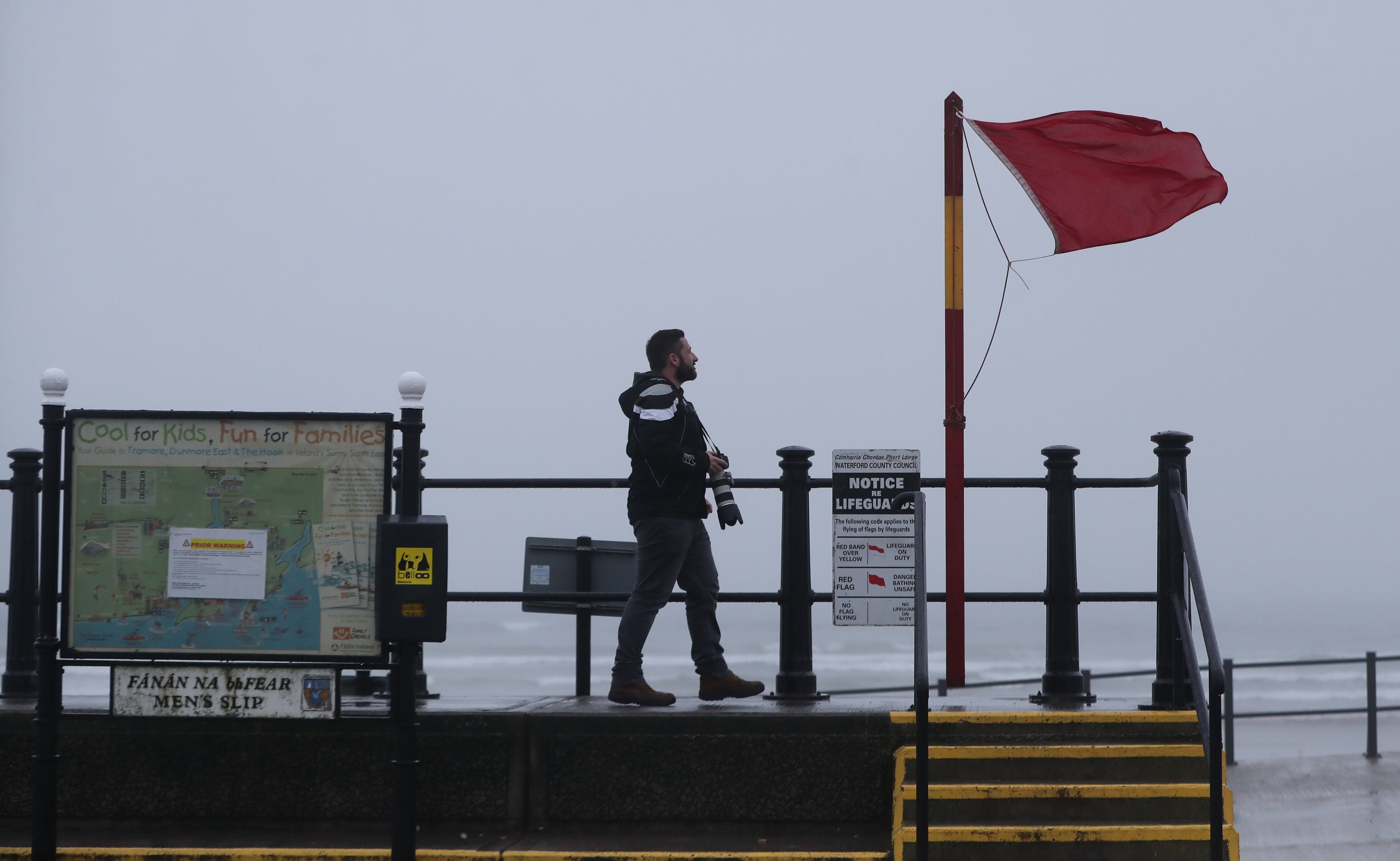 Blustery conditions at Tramore beach, Co Waterford (Niall Carson/PA)