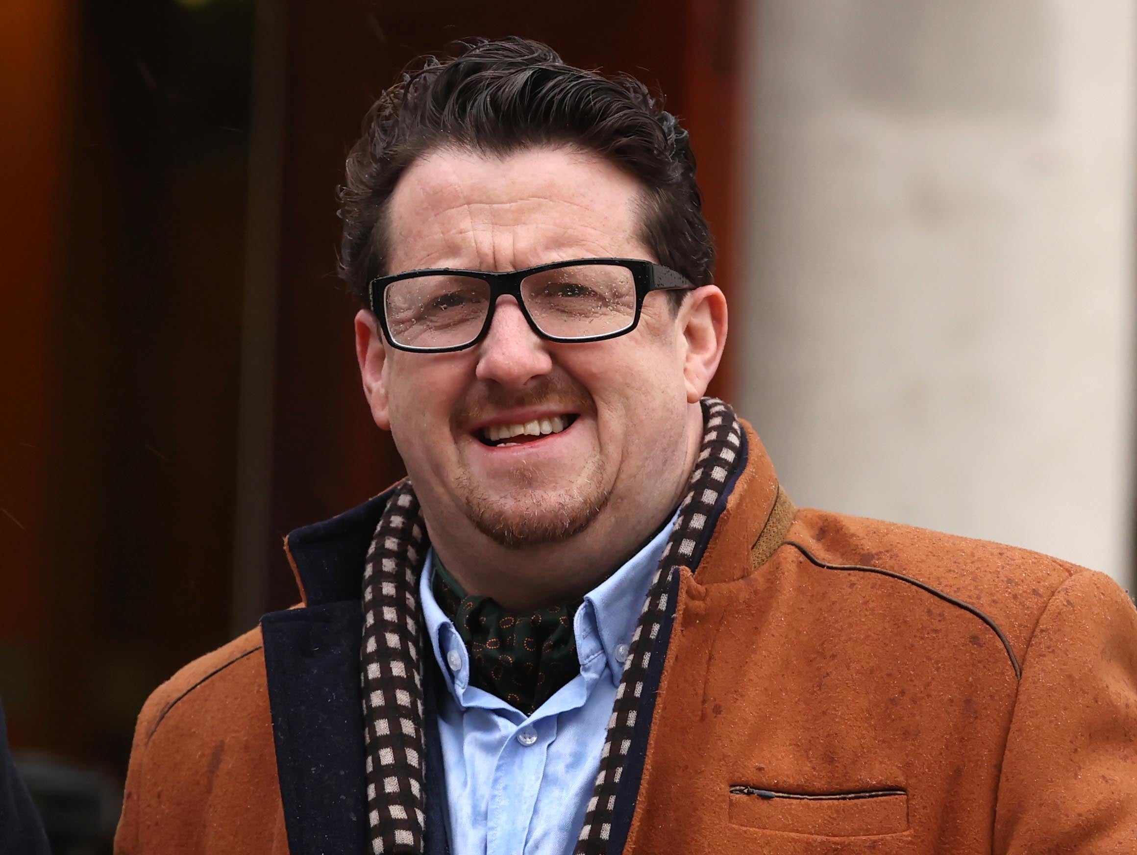 Sean Napier arriving at the Royal Courts of Justice in Belfast for a hearing in his legal challenge against the DUP’s boycott of cross-border political meetings (PA)