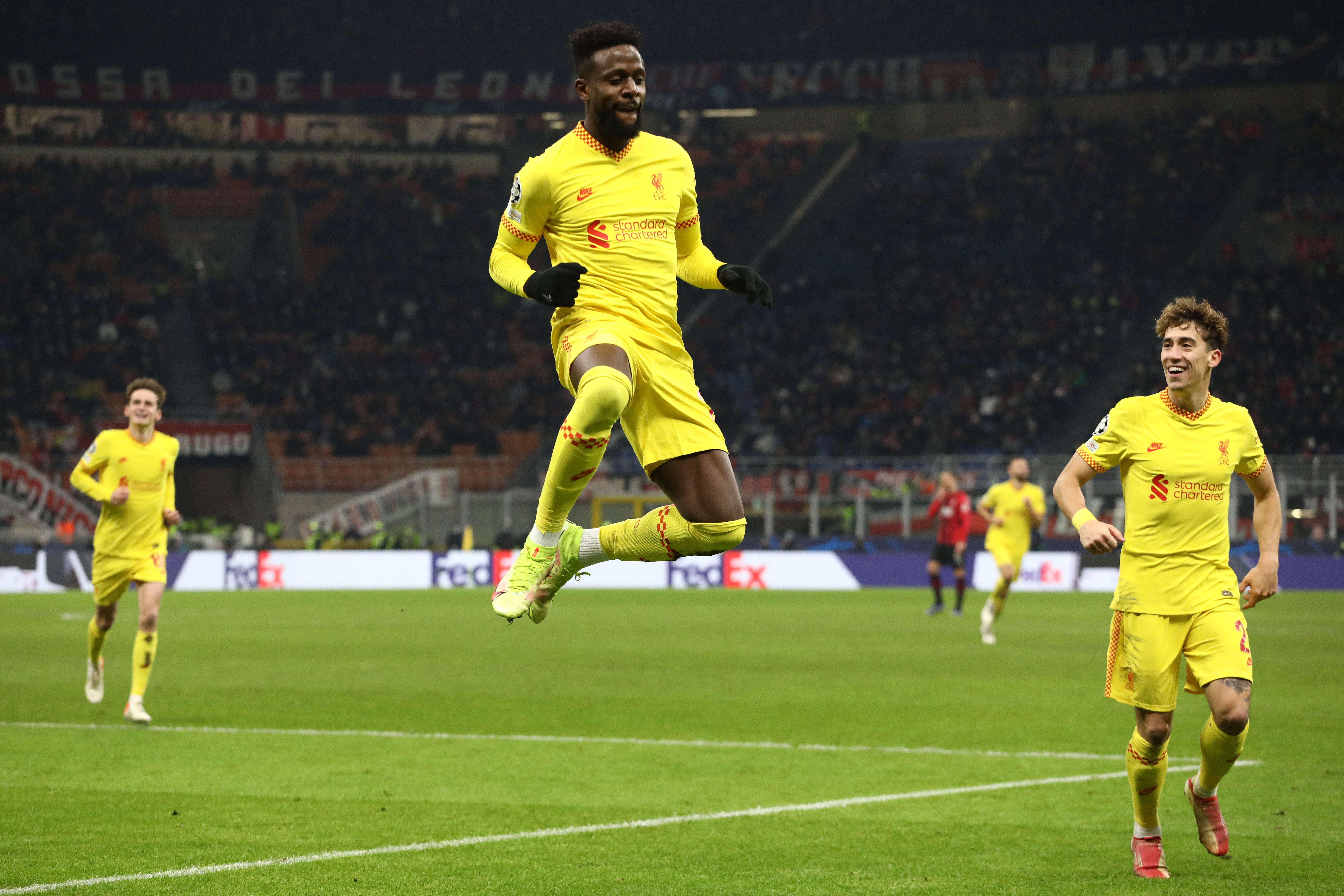 Divock Origi jumps for joy