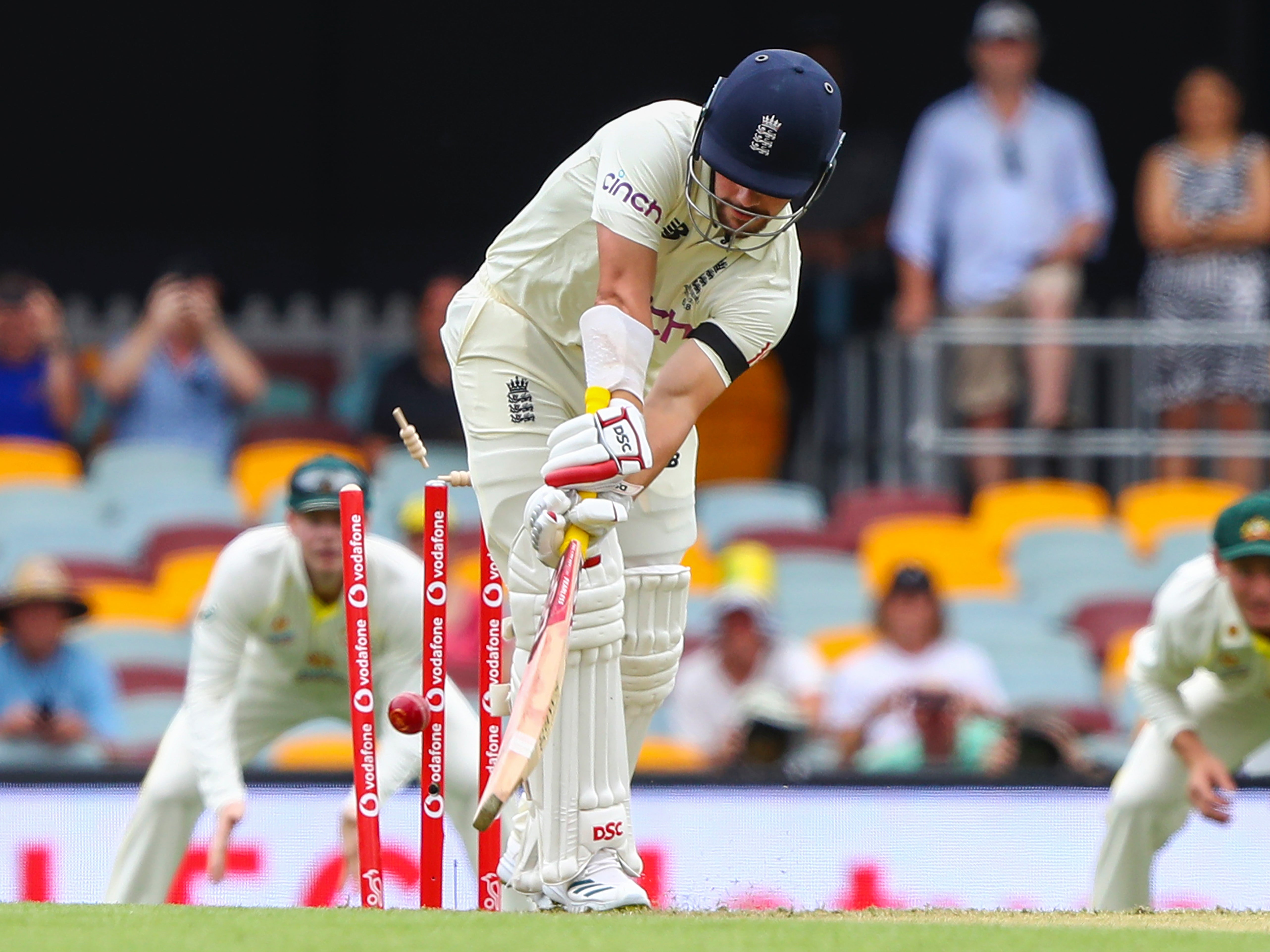 Rory Burns was bowled by the first ball of the series