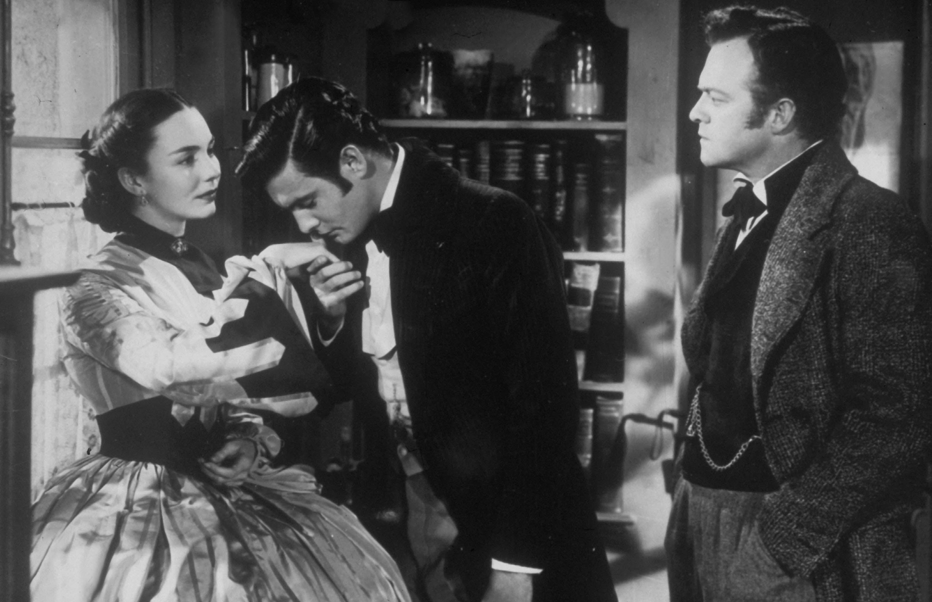 Jennifer Jones as Emma Bovary, Louis Jourdan as Rodolphe Boulanger and Van Heflin as Charles Bovary in the 1949 film version of ‘Madame Bovary’