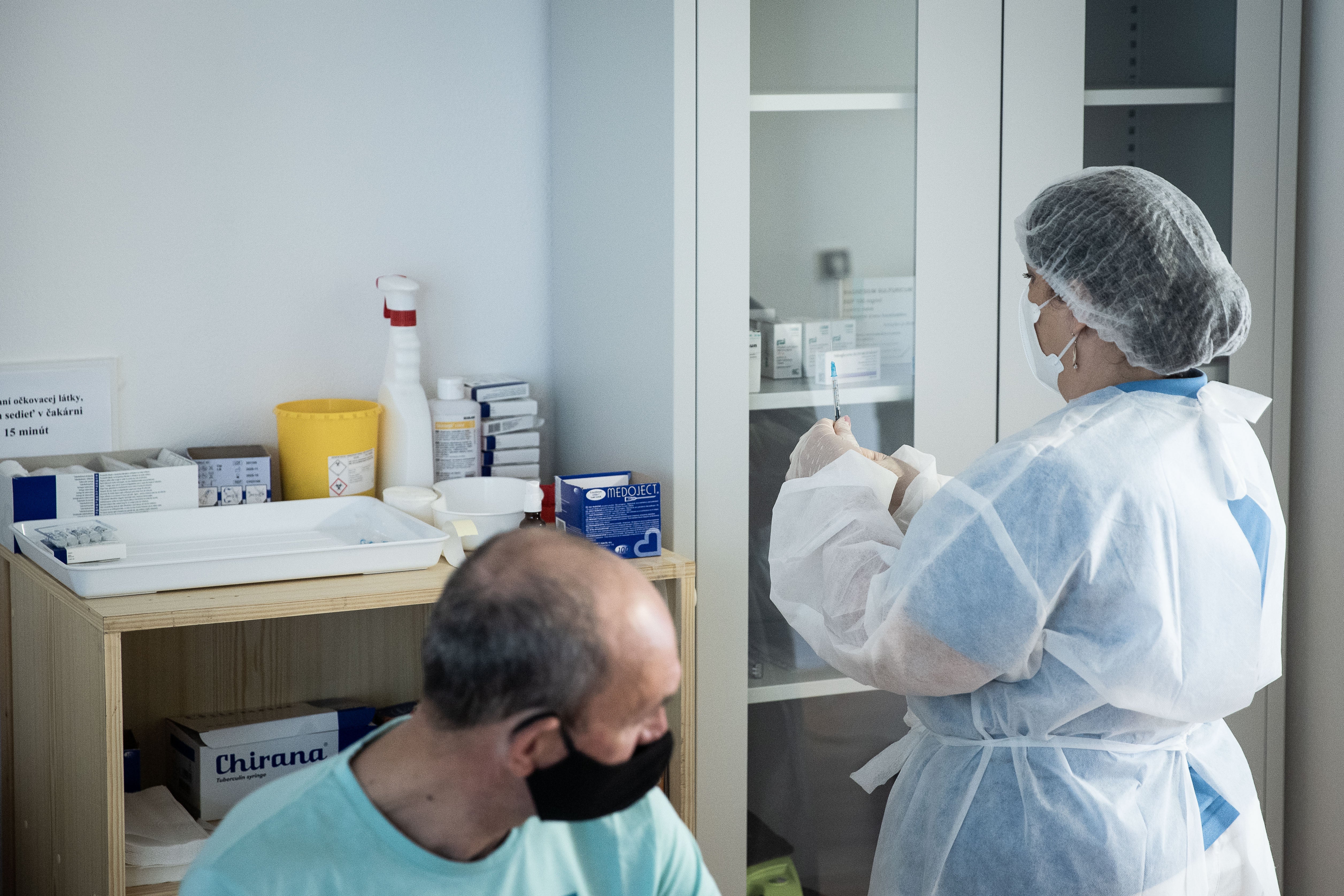 File photo: A man gets vaccinated in Zilina, Slovakia, 07 June 2021