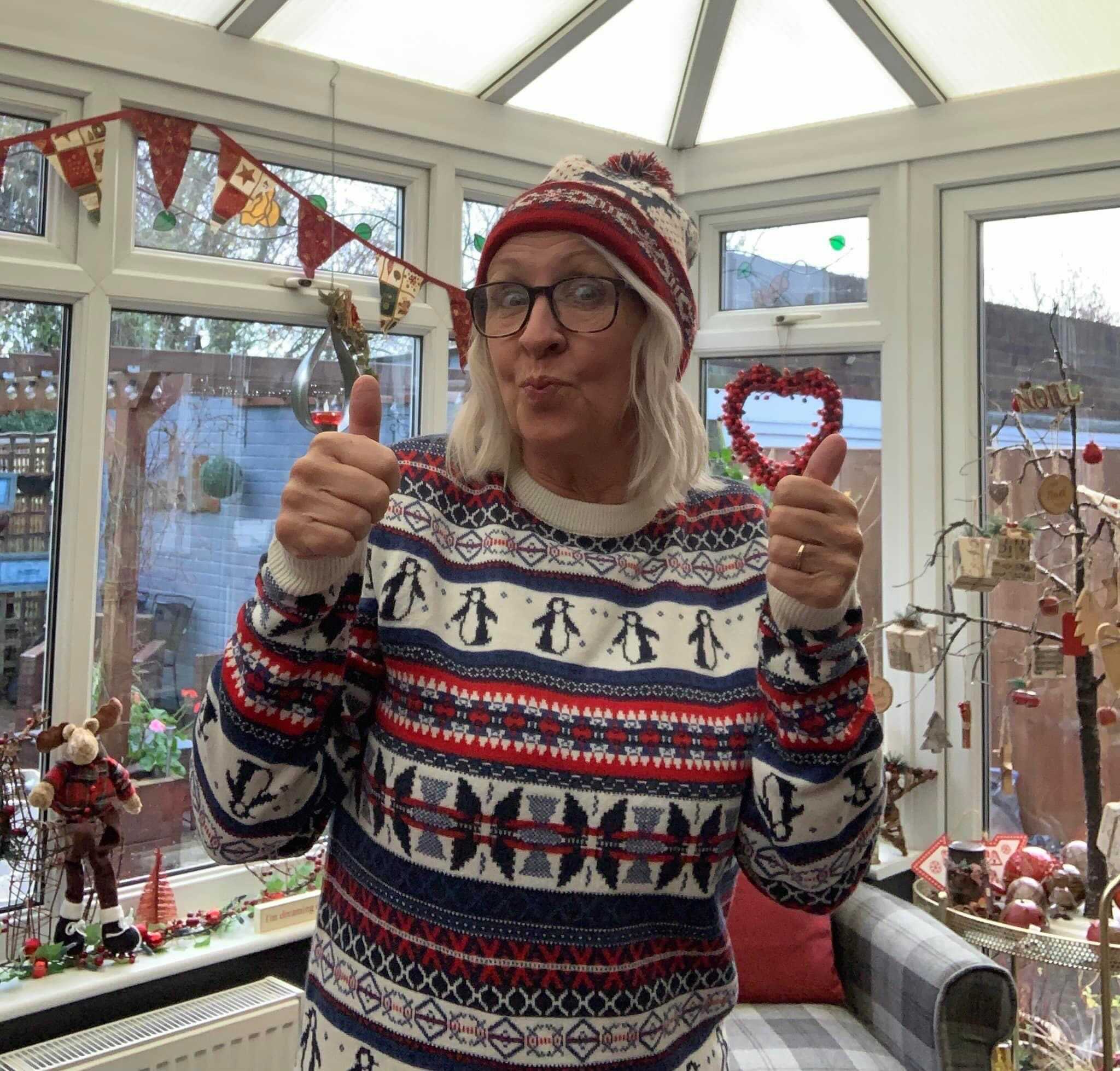 Janet Stevenson wears one of her jumpers