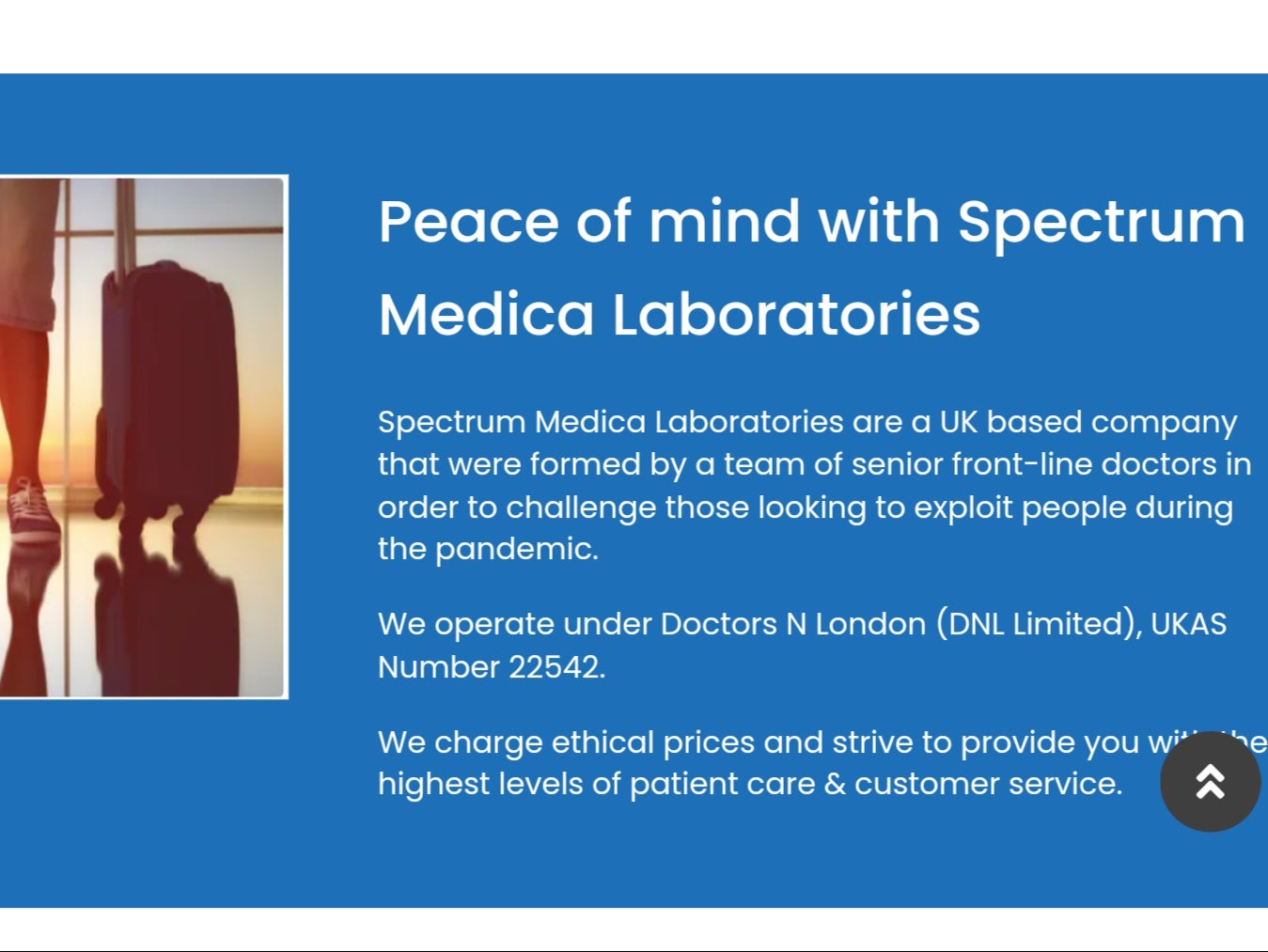 The company claimed to have an accreditation number from Ukas, the body that checks laboratories’ credentials