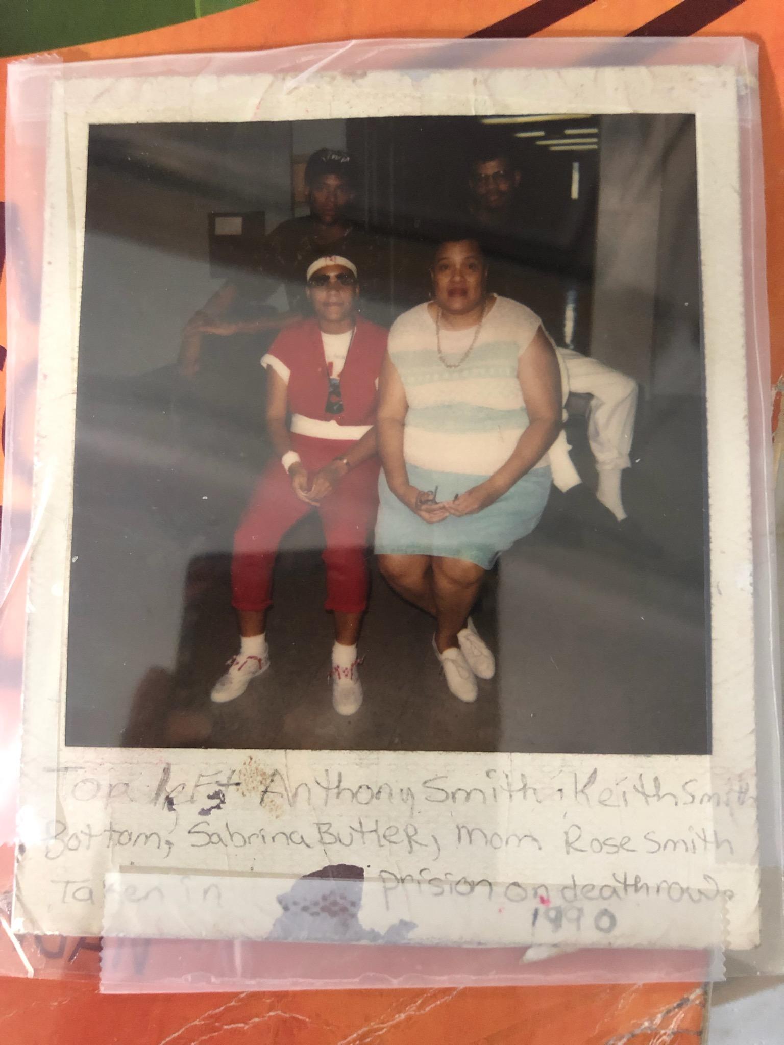 Sabrina Butler-Smith with her mother and brothers while she was on death row in Mississippi