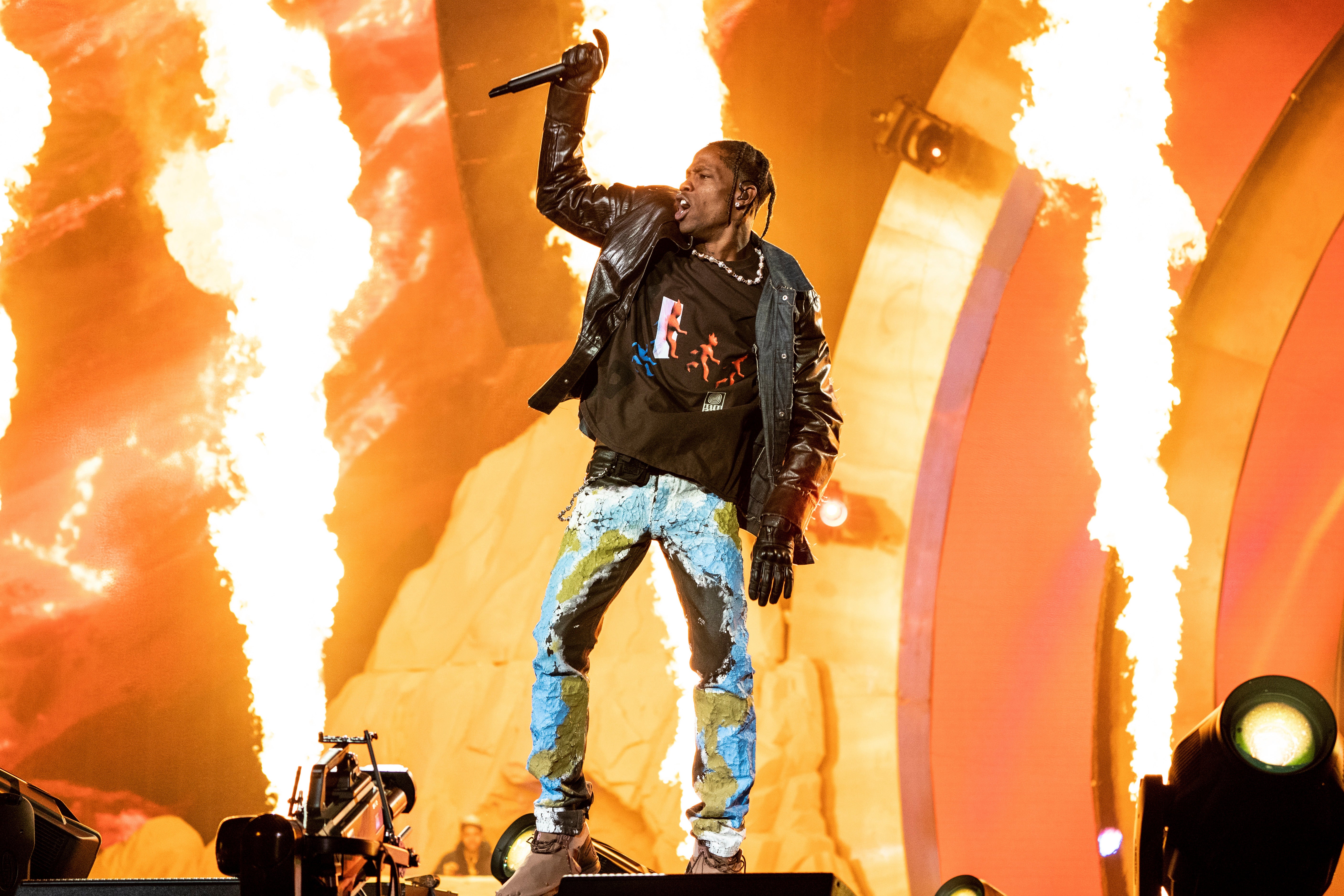 Travis Scott at the Astroworld Music Festival in Houston on 5 November 2021.