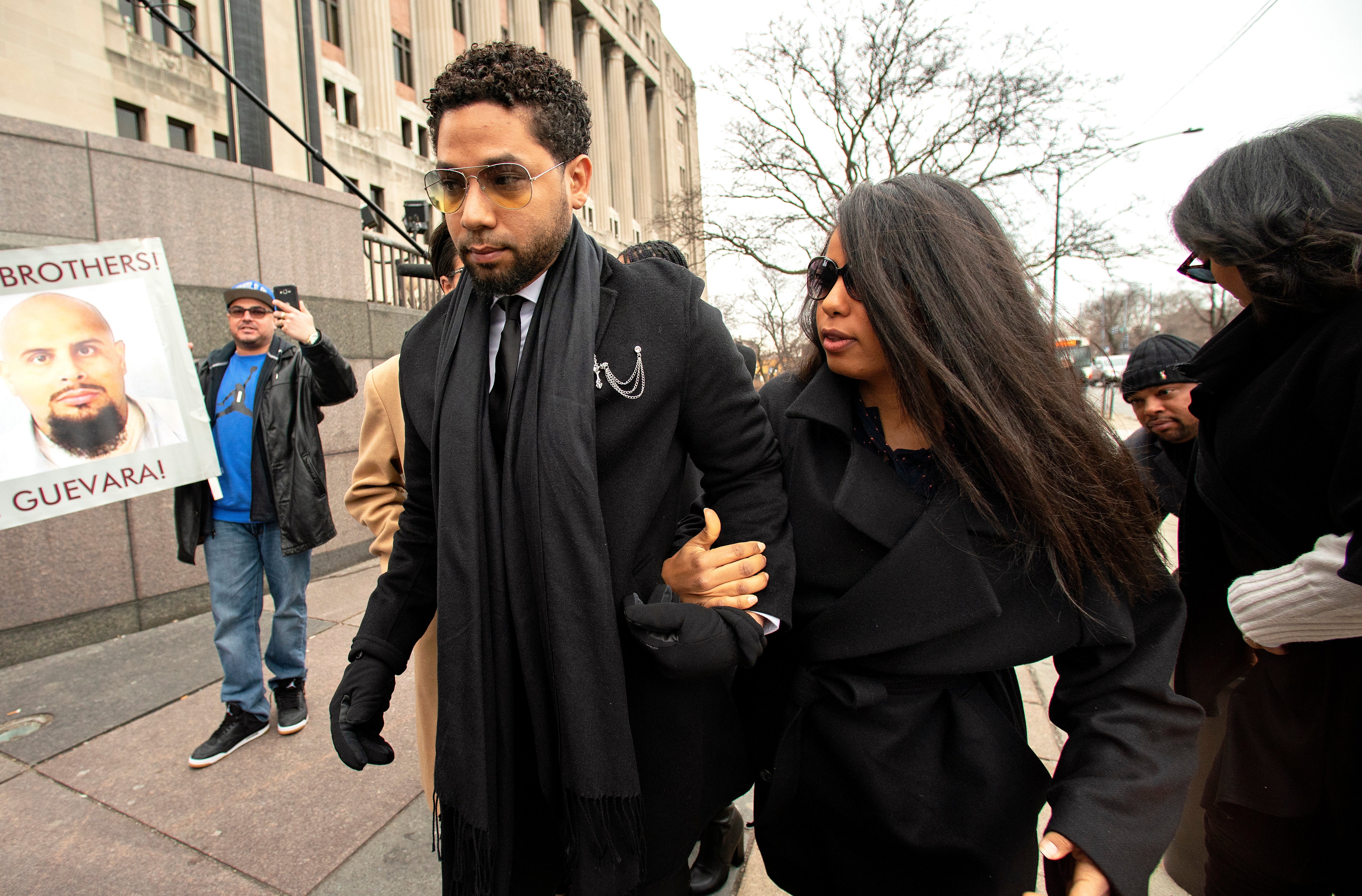 Jussie Smollett after being found guilty at trial of lying to police