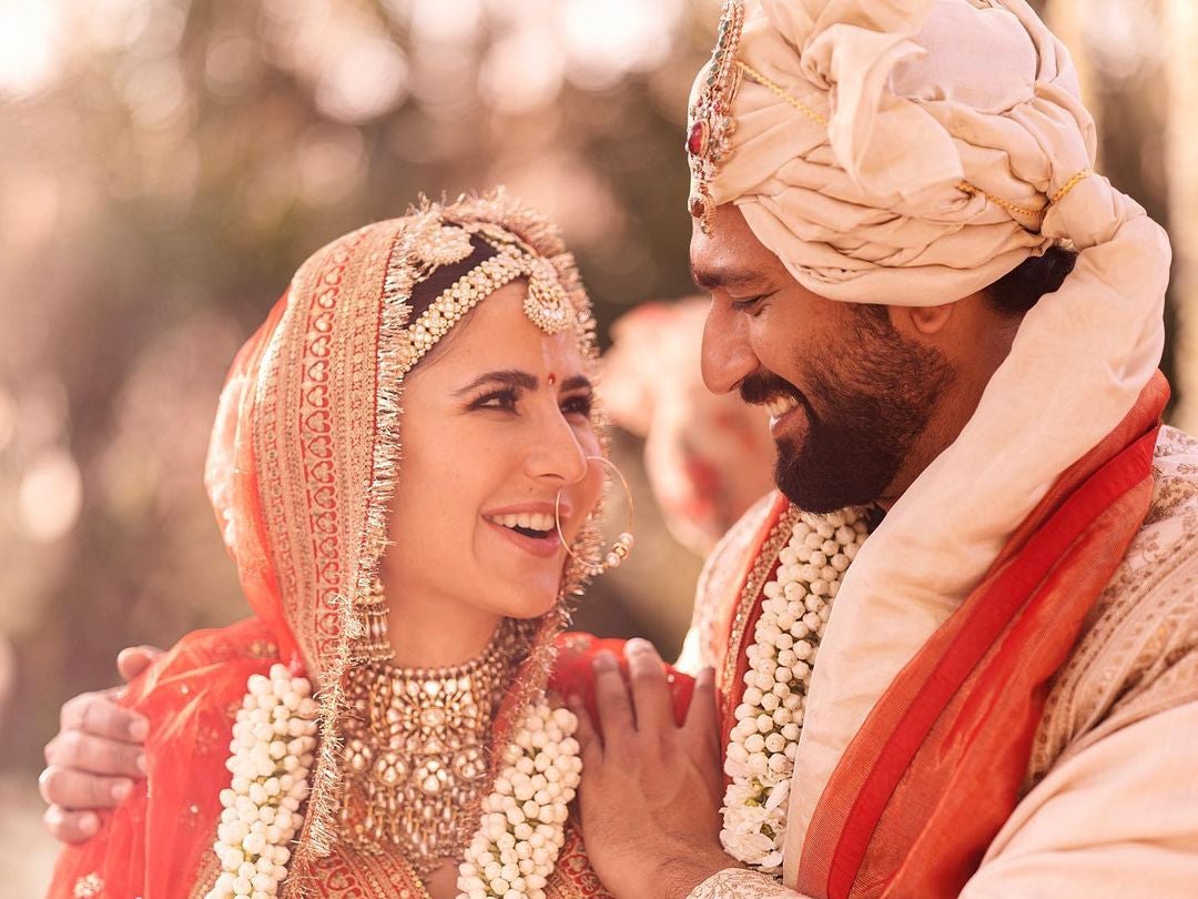 Bollywood actors Katrina Kaif and Vicky Kaushal share first pictures from heavily-guarded private wedding