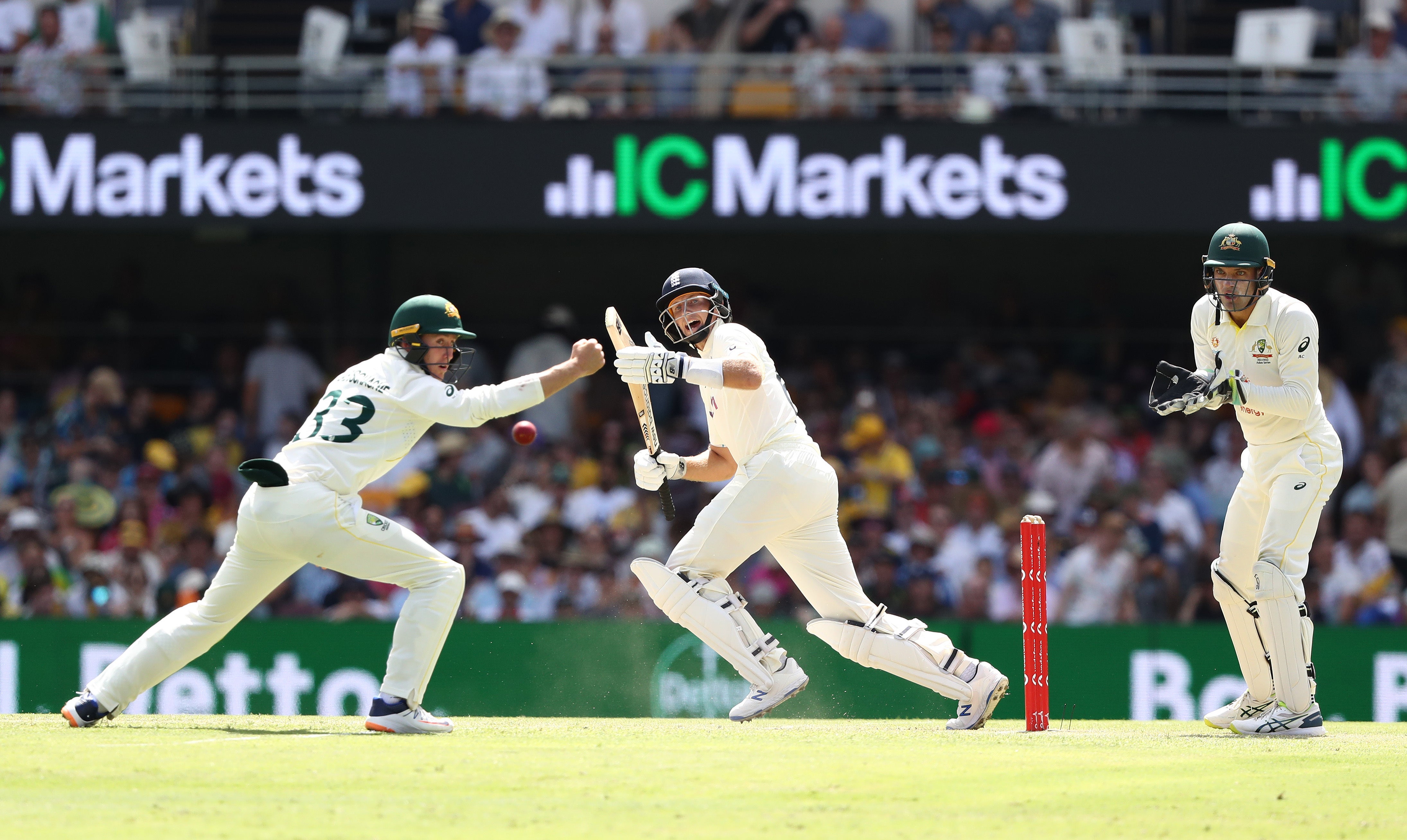 England captain Joe Root was at the crease at tea on day three (Jason O’Brien/PA)