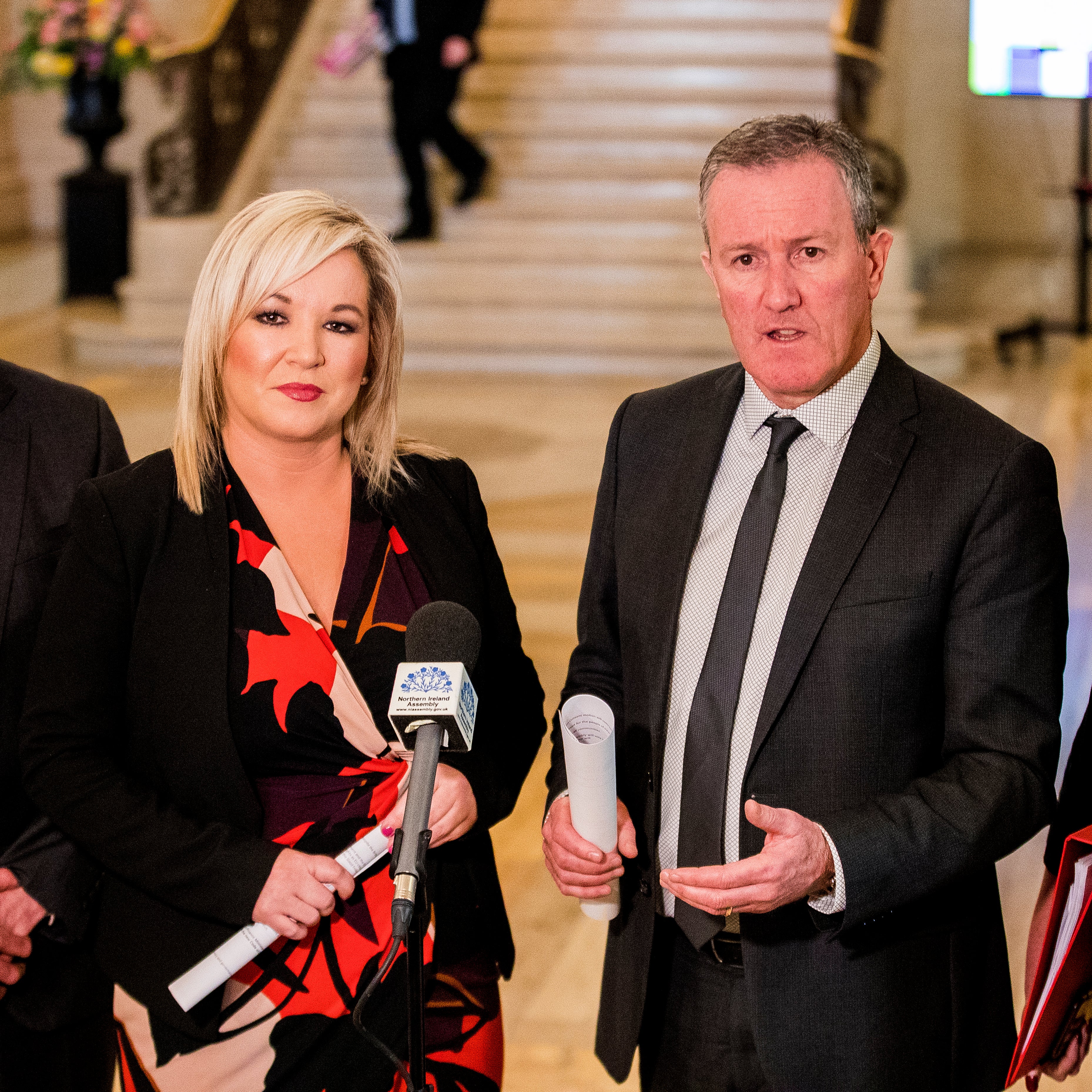Deputy First Minister Michelle O’Neill and Finance Minister Conor Murphy of Sinn Fein (PA)