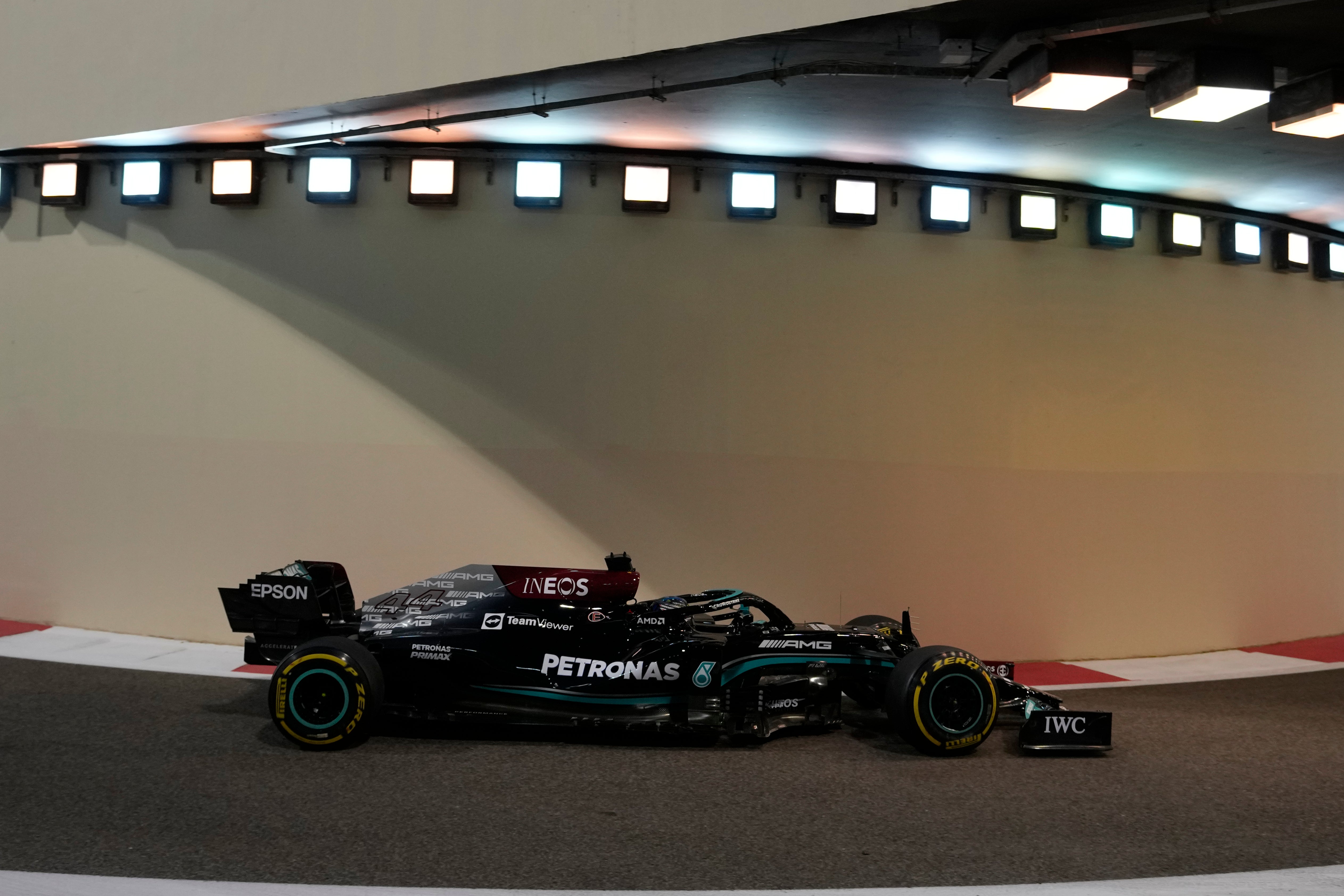 Lewis Hamilton at the Yas Marina Circuit in Abu Dhabi