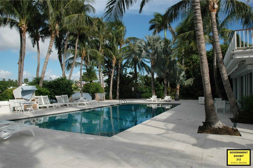 The pool at Epstein’s Palm Beach villa where he would host guests