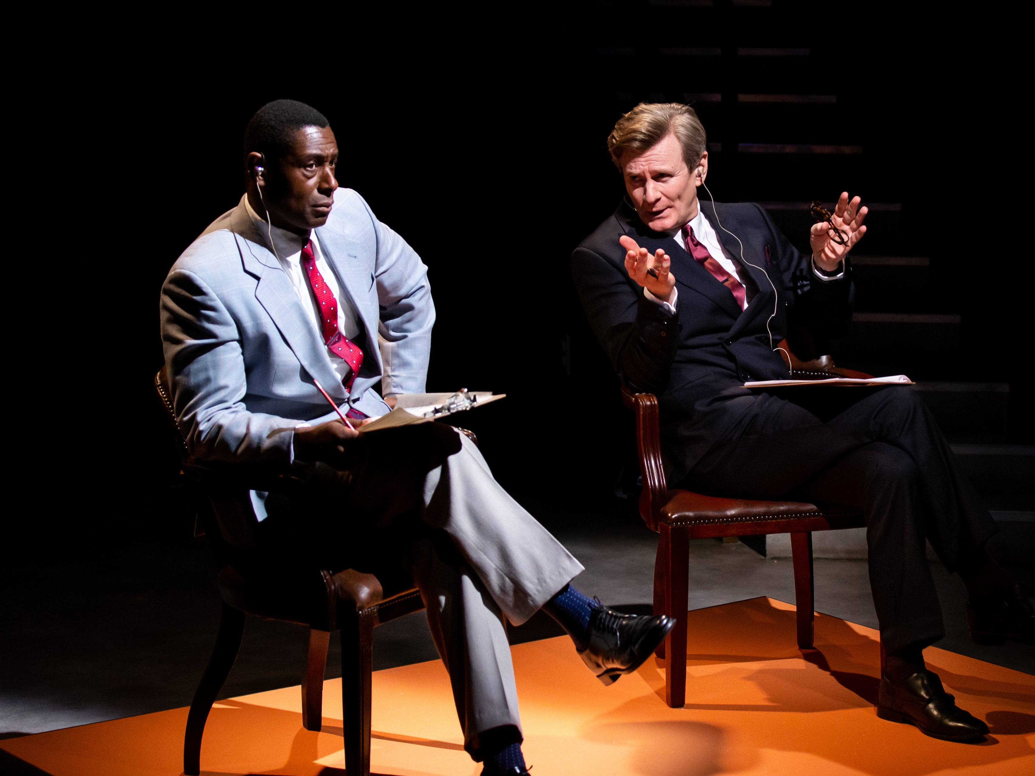 David Harewood (William F Buckley Jr) and Charles Edwards (Gore Vidal) in ‘Best of Enemies'