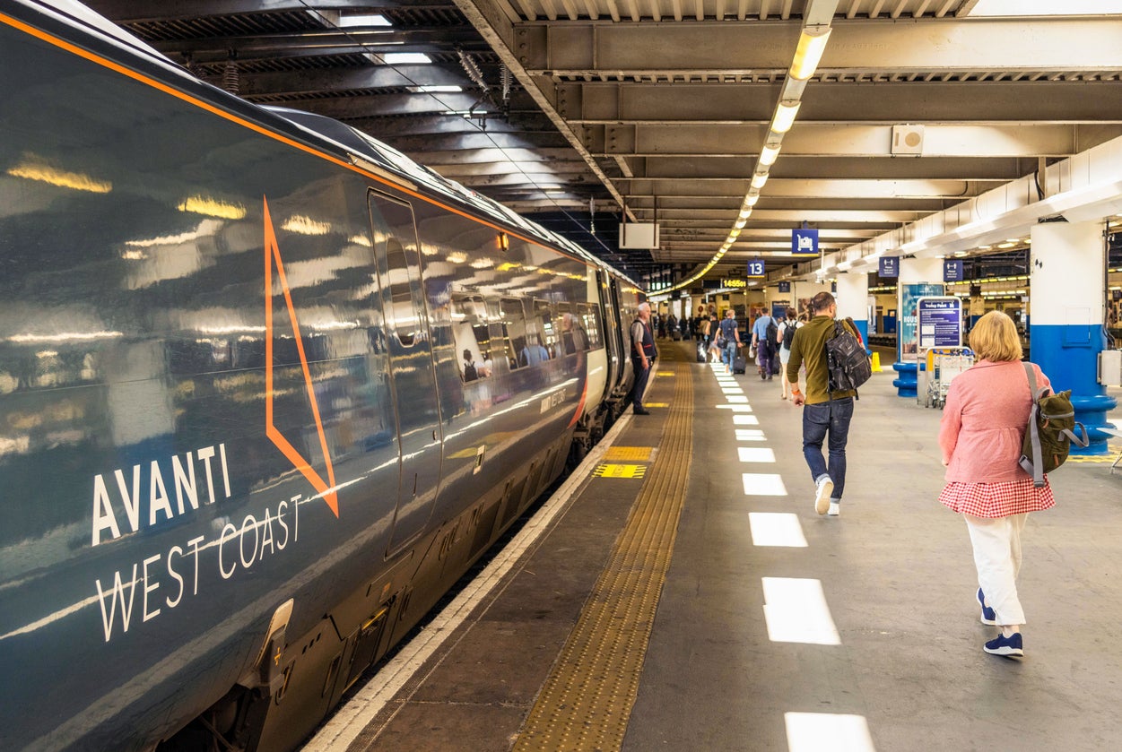 Passengers boarding an Avanti West Coast train