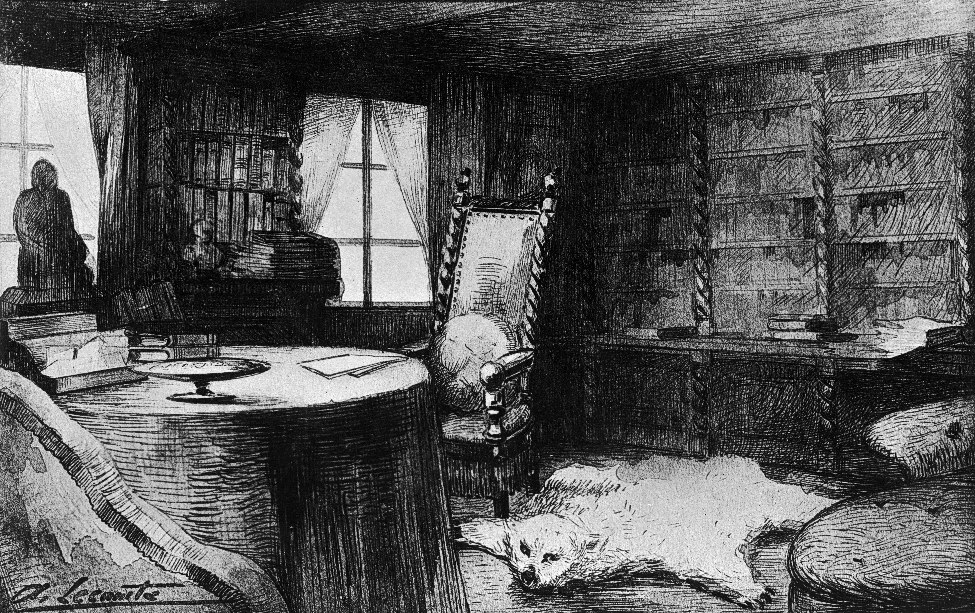 The study where Flaubert worked, at Croisset in Normandy