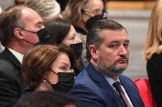 Ted Cruz maskless at Bob Dole funeral despite those around him wearing one