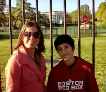 Joaquin Oliver with his mother Patricia Oliver outside the White House a few years ago before he was killed