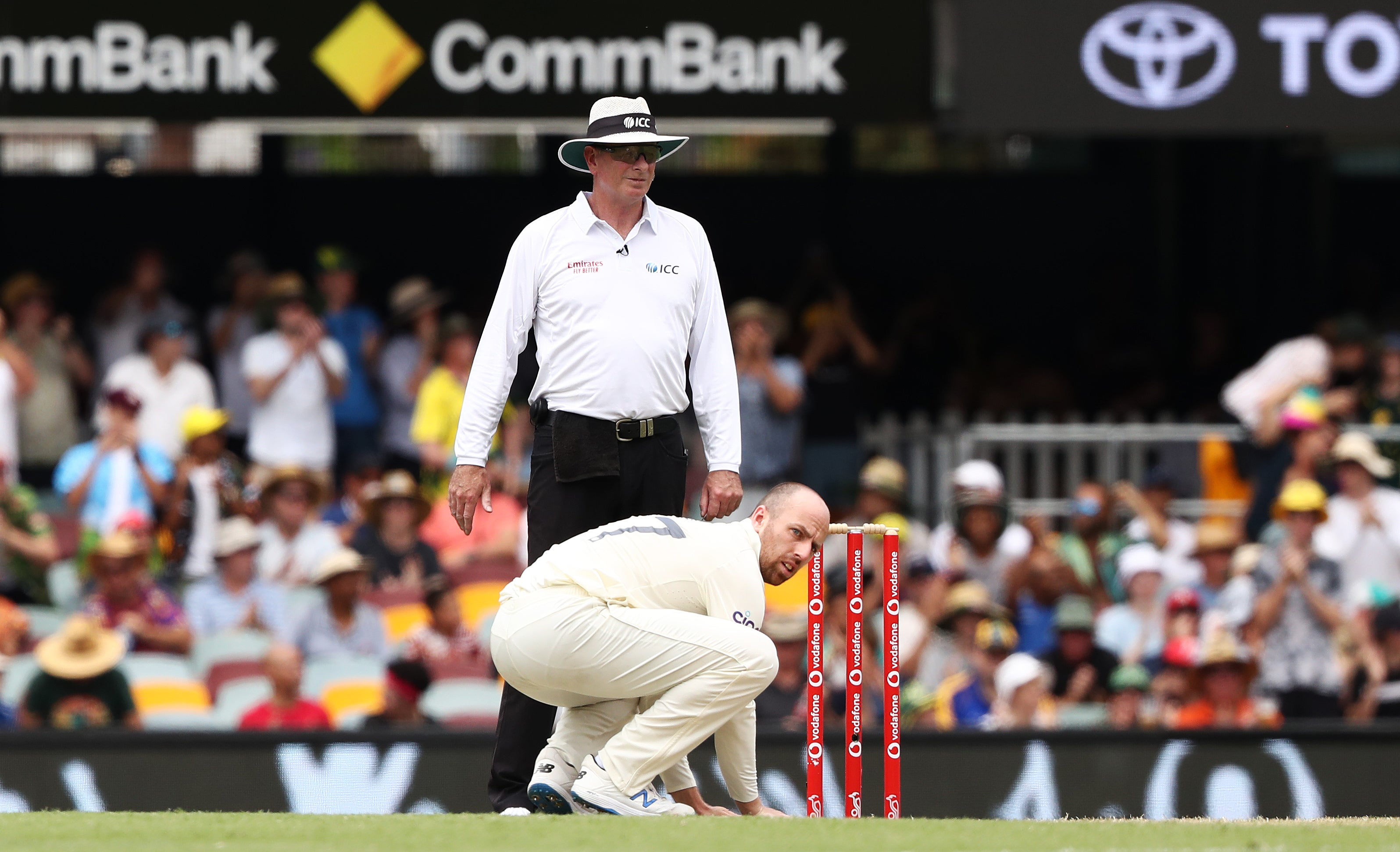 Jack Leach endured a rough ride against Australia’s batters (Jason O’Brien/PA)