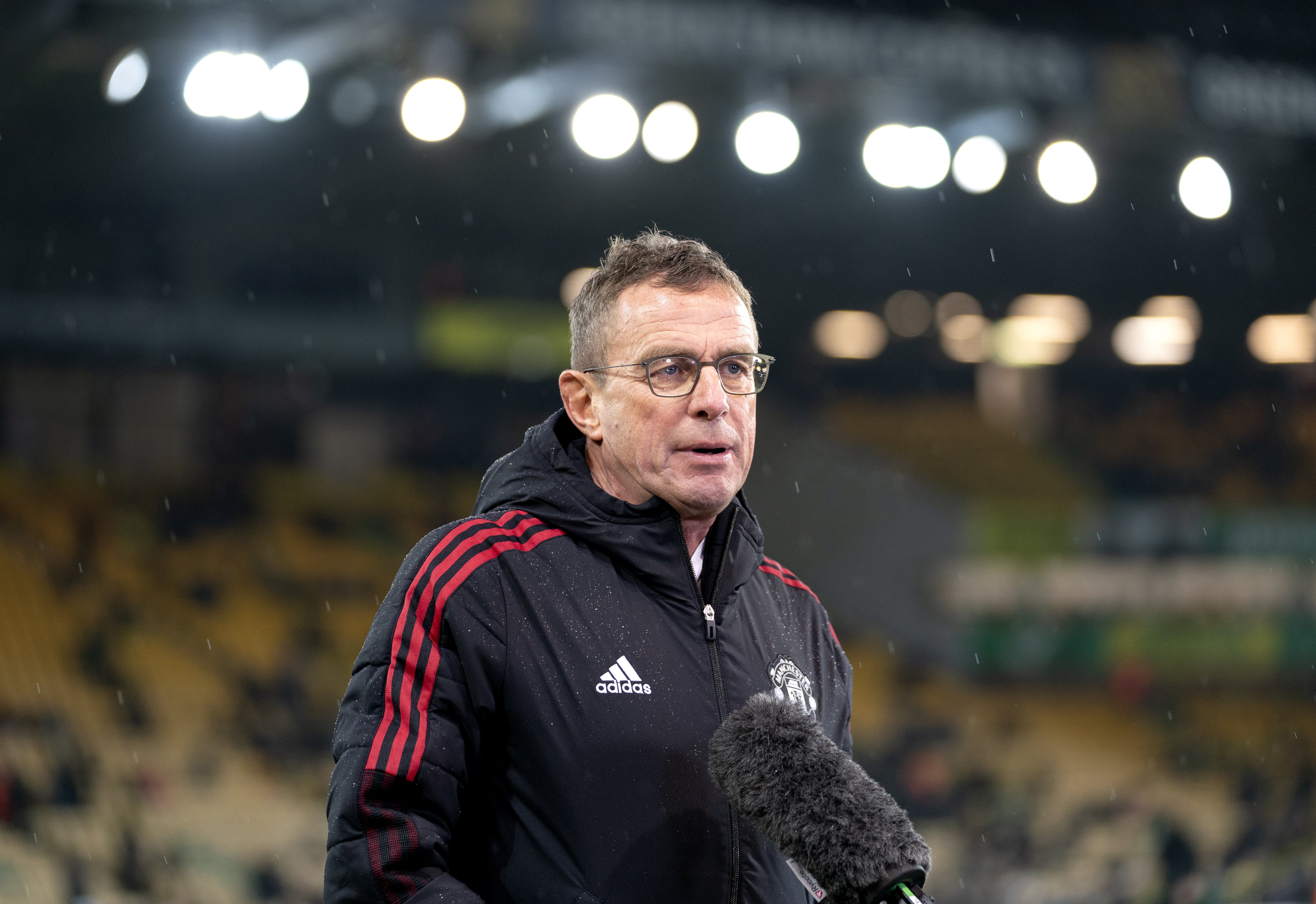 Manchester United interim manager Ralf Rangnick at Norwich (Joe Giddens/PA)