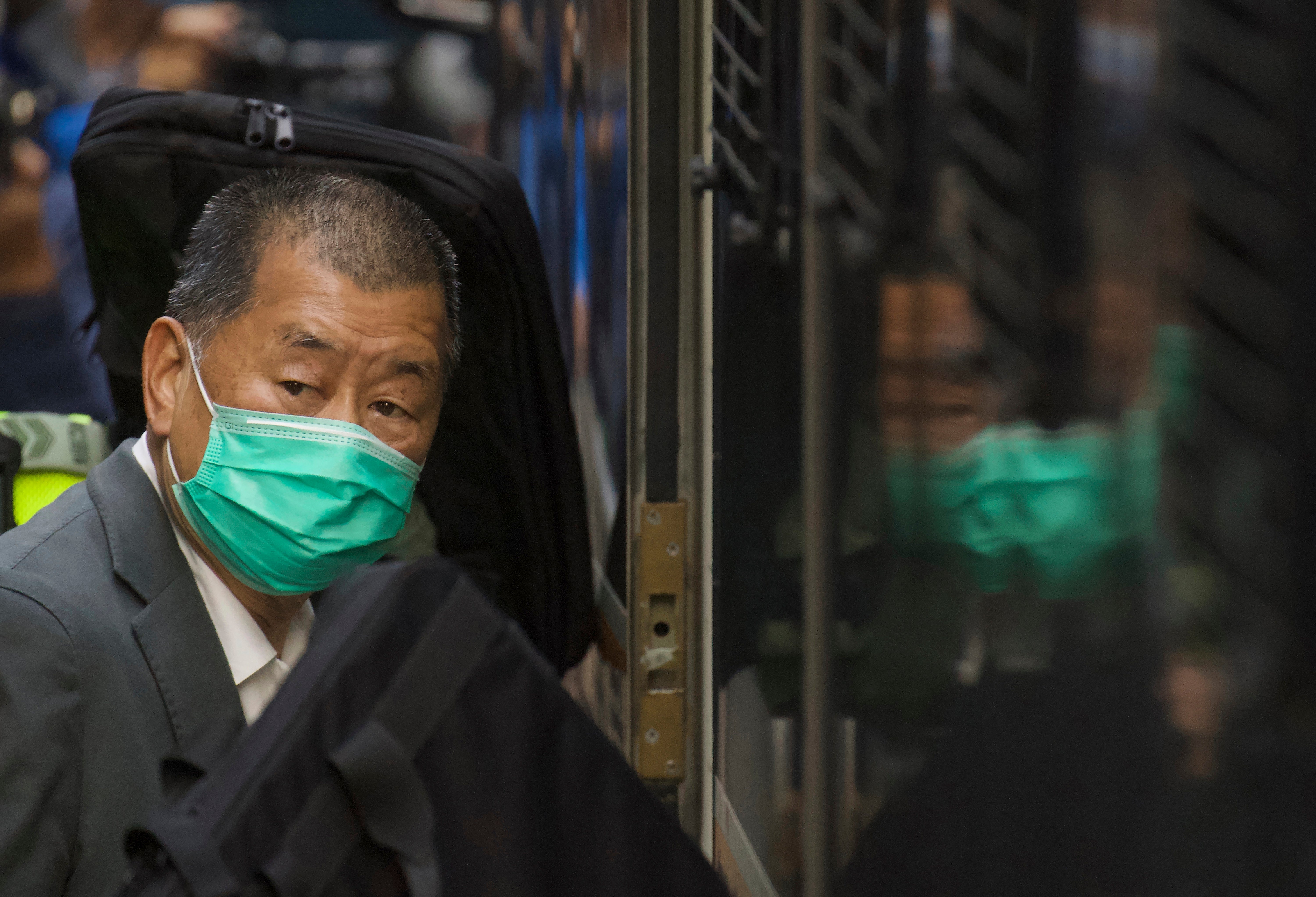 Democracy advocate Jimmy Lai leaves the Court of Final Appeal in Hong Kong