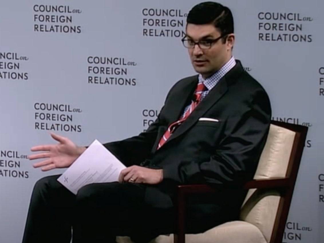 Scott Borgerson, the alleged husband of Ghislaine Maxwell, speaking during a 2013 Council on Foreign Relations event.