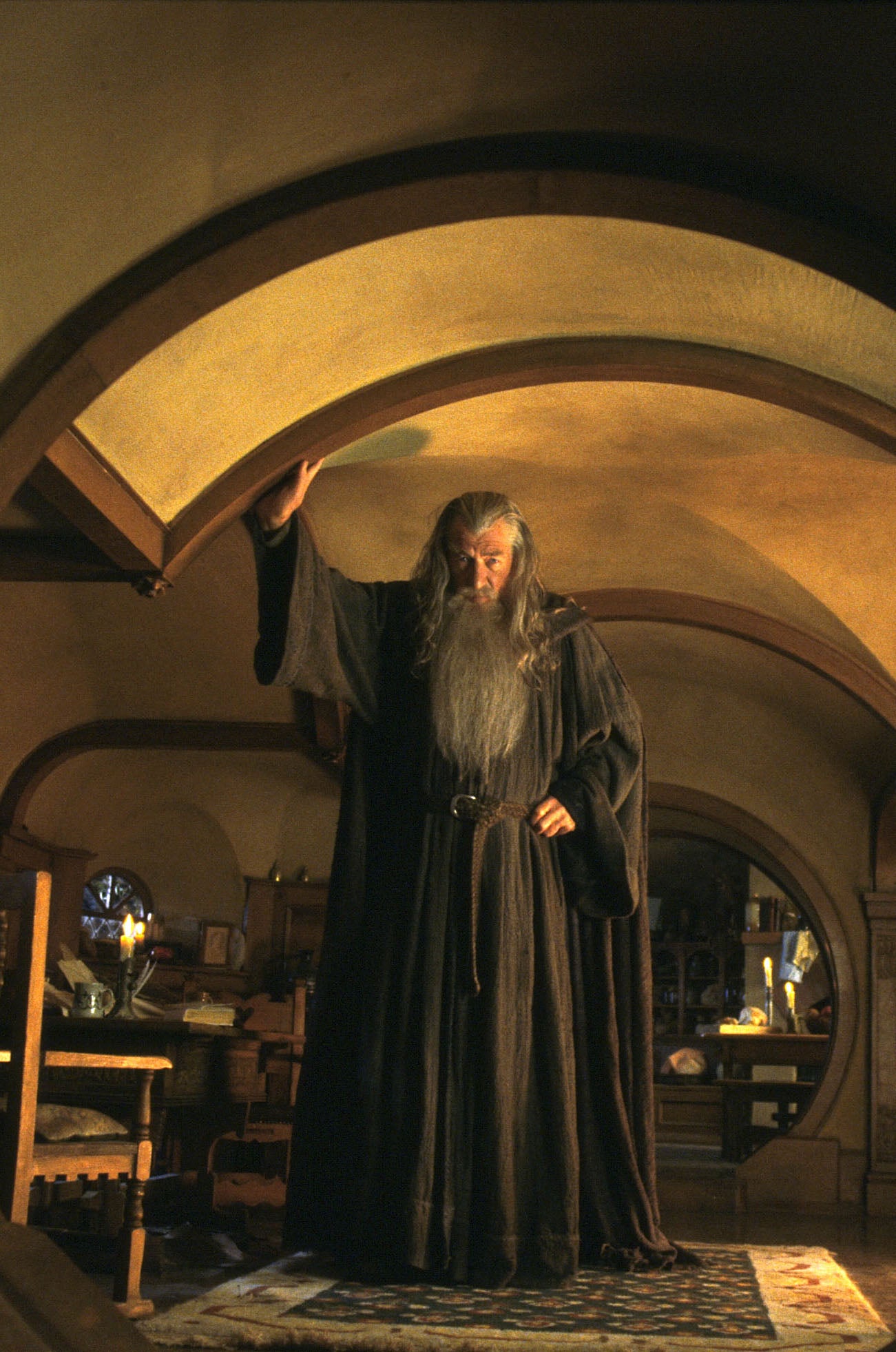 Ian McKellen’s Gandalf in a house designed to Hobbit scale