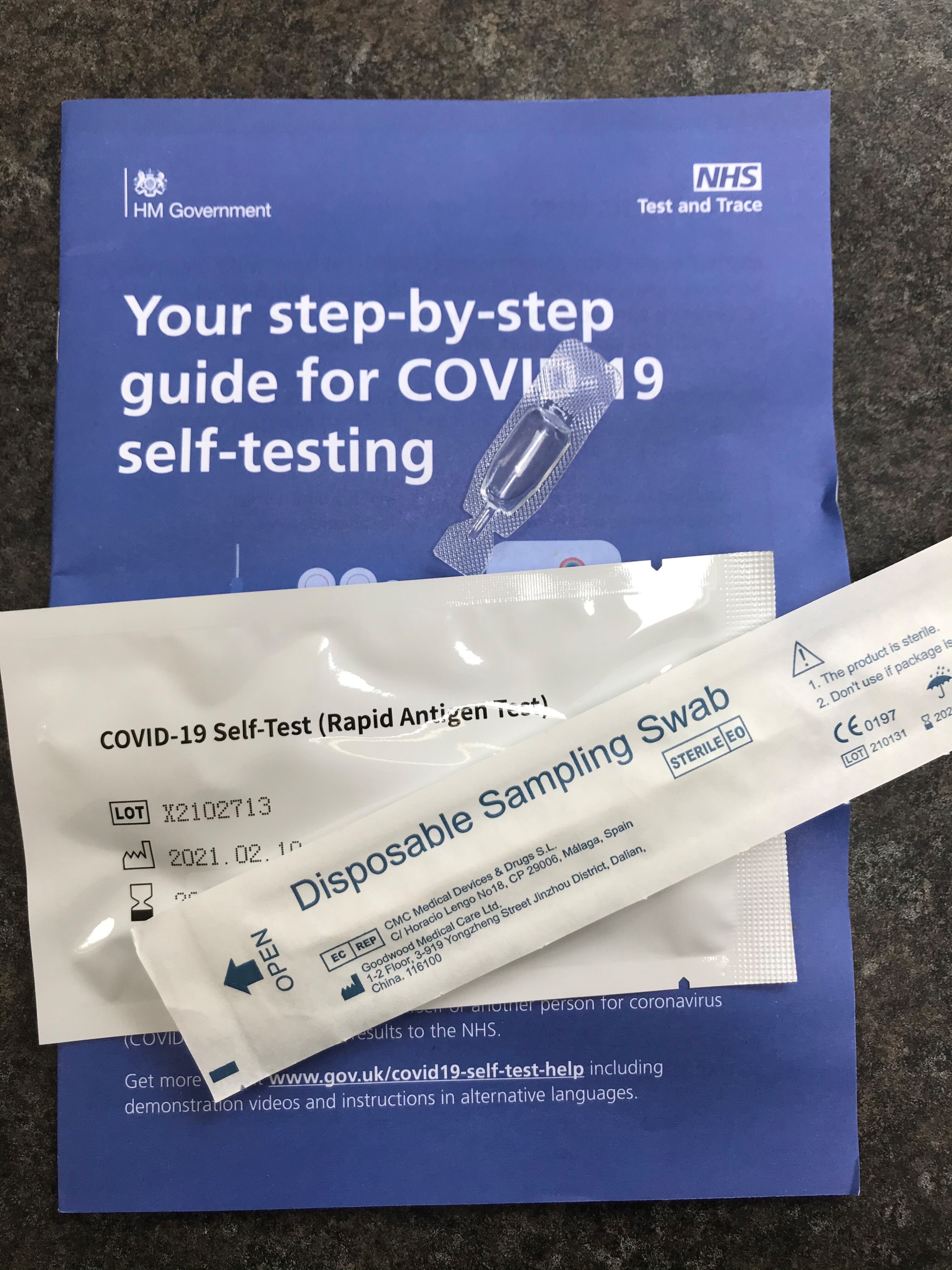 An NHS Test and Trace Covid-19 lateral flow test (PA)