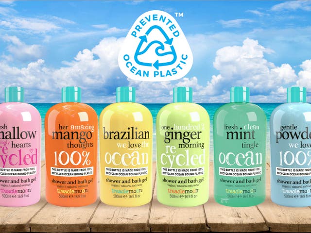 <p>100 per cent recycled bottles using Prevented Ocean Plastic </p>