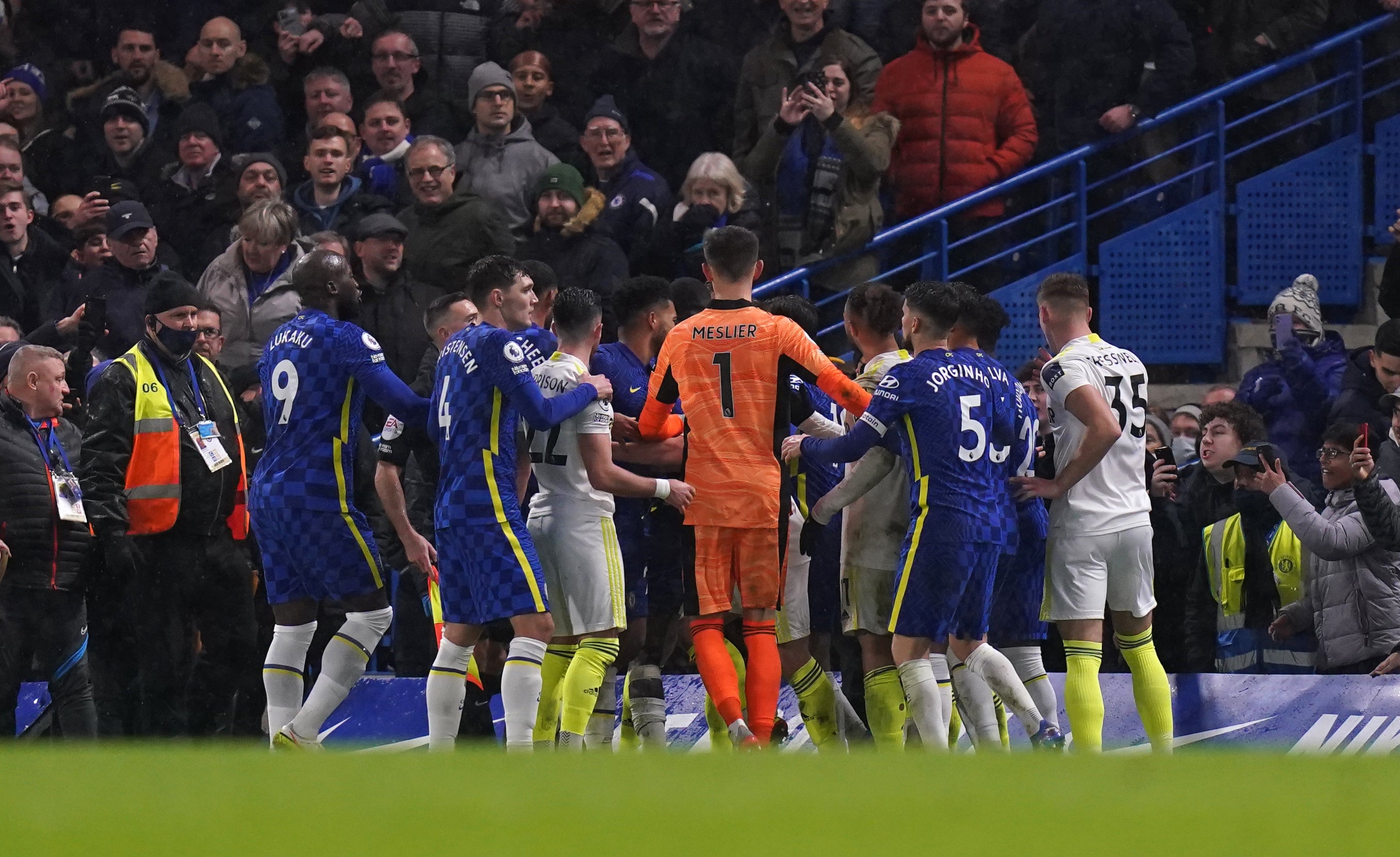 Leeds’ clash with Chelsea ended amid stormy scenes (Adam Davy/PA)