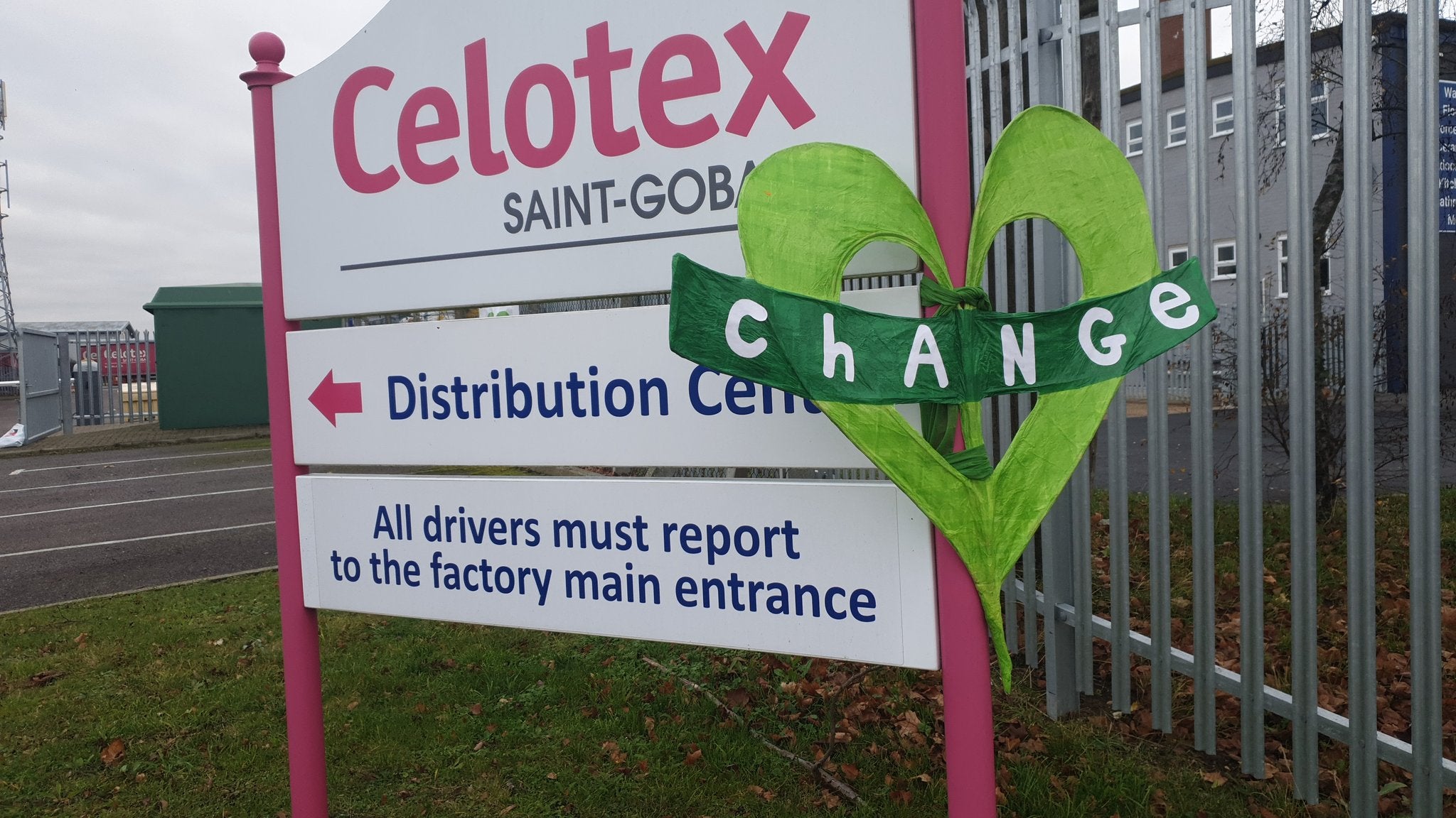 Grenfell protesters blocked lorries at a Celotex factory