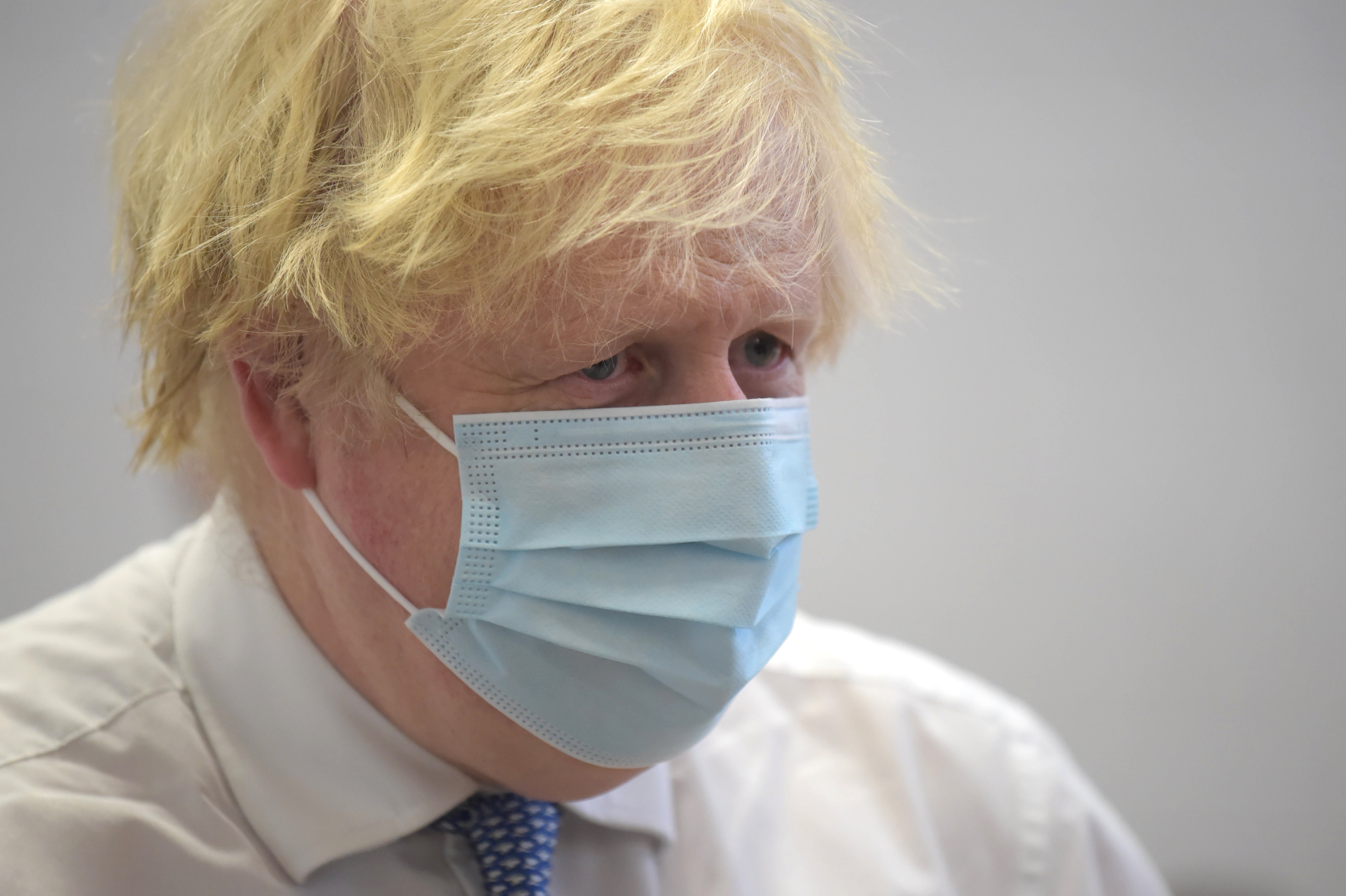 Prime Minister Boris Johnson during a visit to the Stow Health Vaccination centre in Westminster (Jeremy Selwyn/Evening Standard/PA)