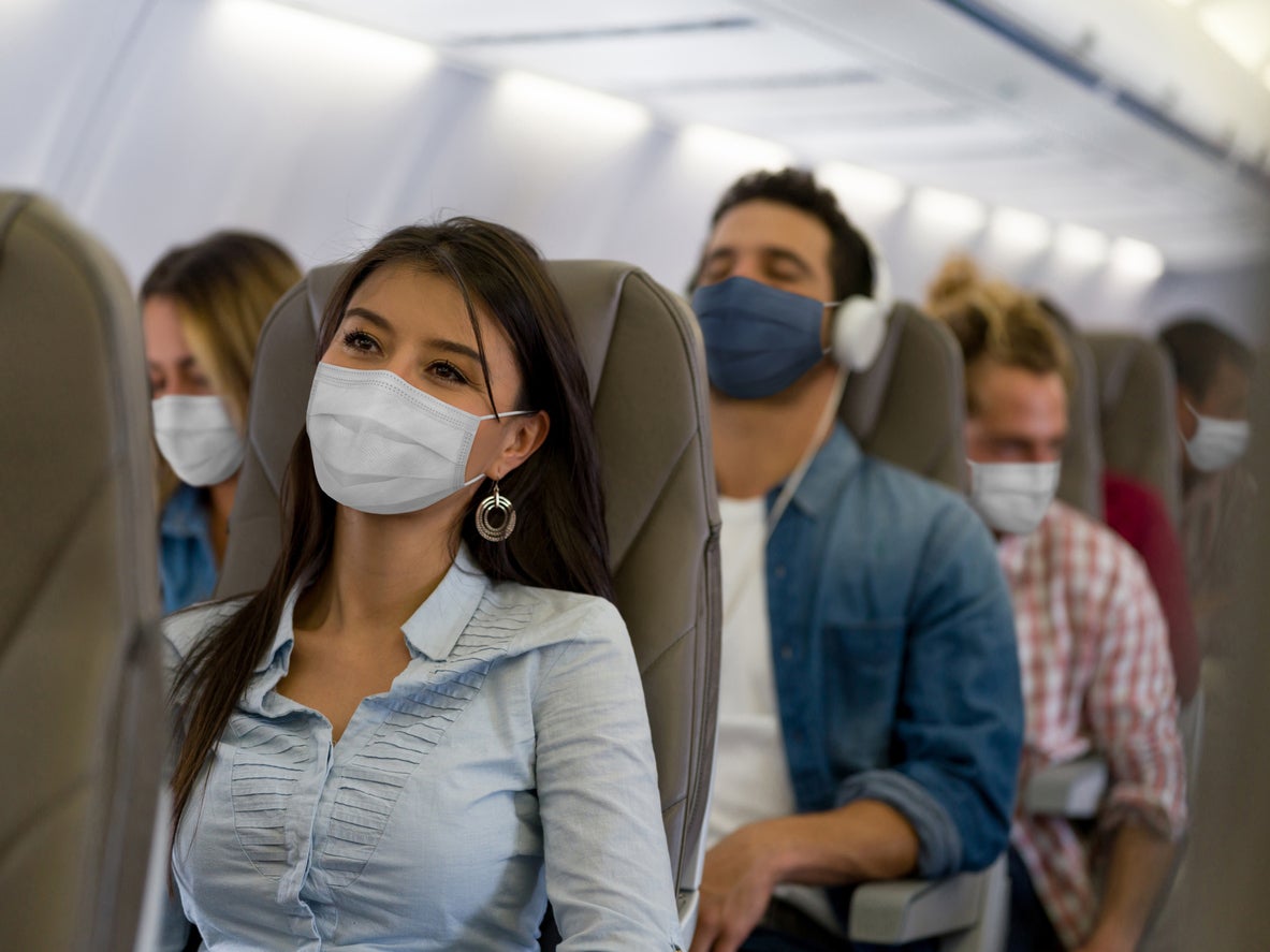 Under a federal mandate, passengers on all US flights are required to wear masks