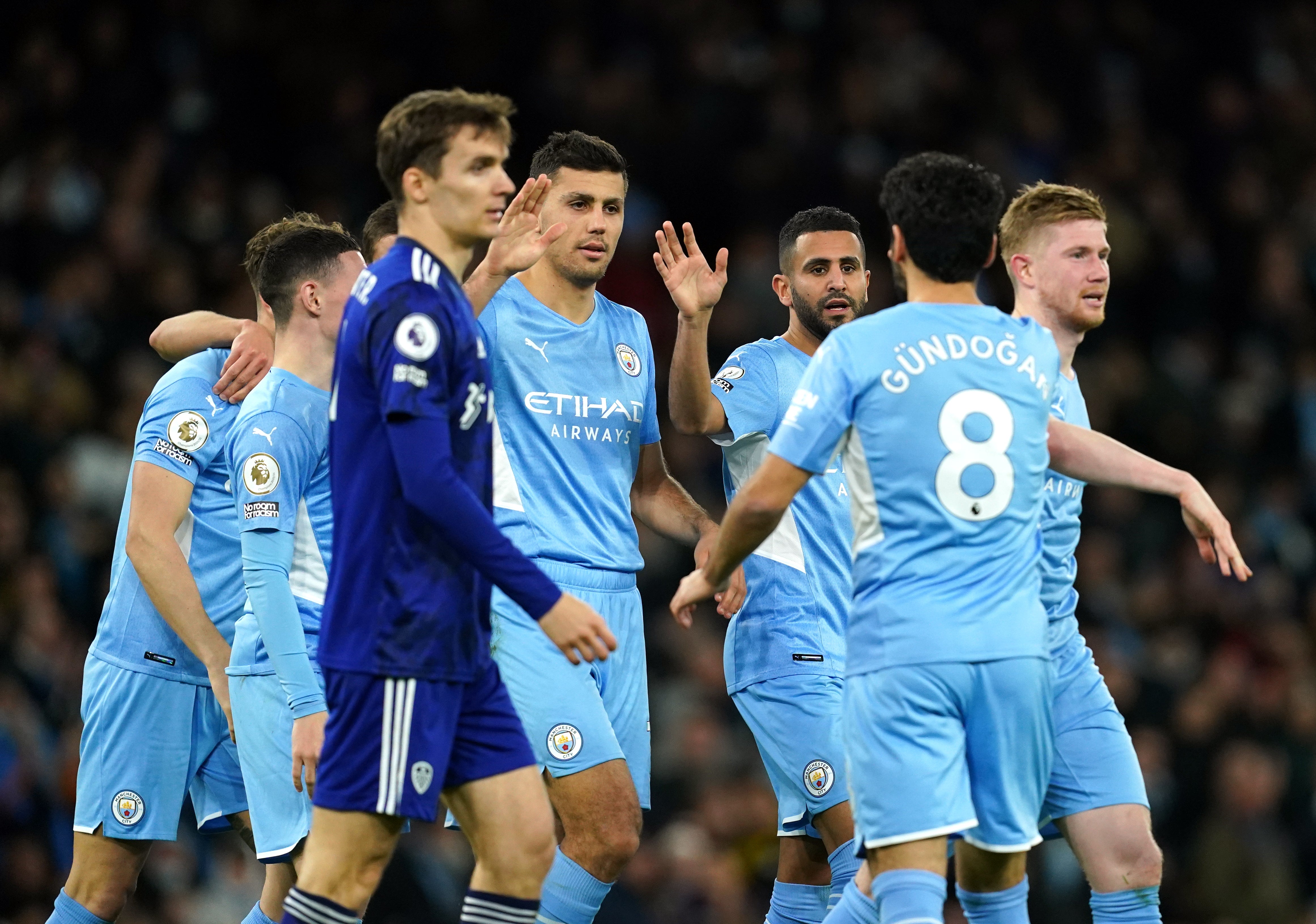 Leeds were overwhelmed by City (Martin Rickett/PA)