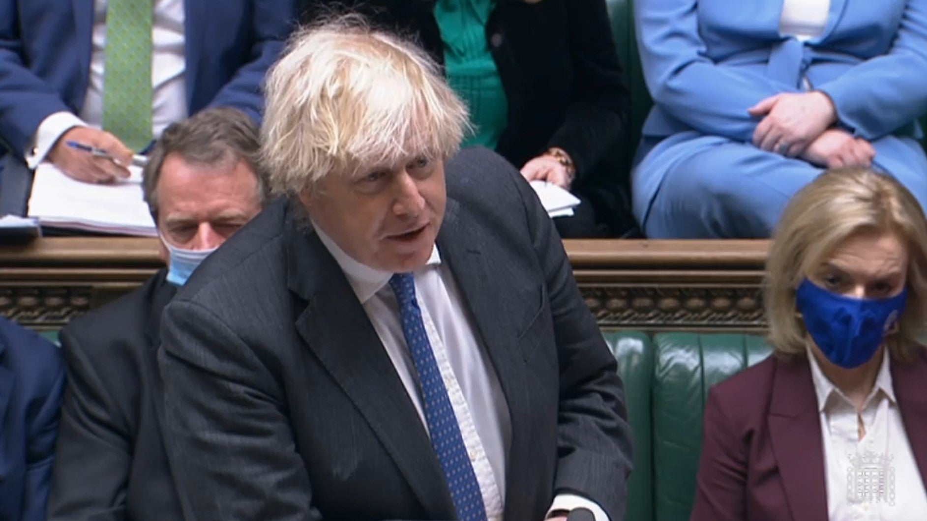 Boris Johnson speaks during Prime Minister’s Questions (House of Commons/PA)