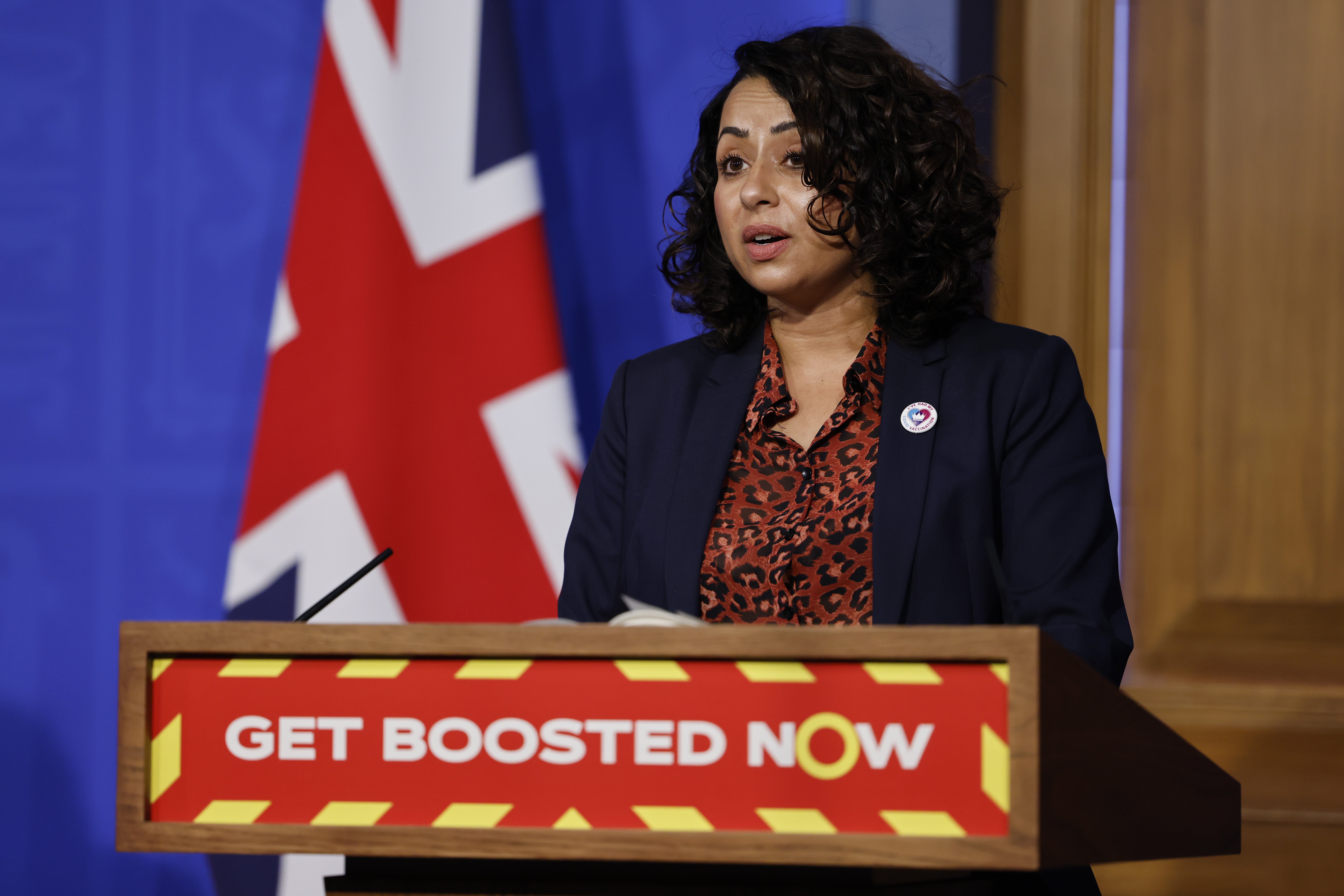 Dr Nikki Kanani, the most senior English GP, during a media briefing in Downing Street on Covid-19 (PA)