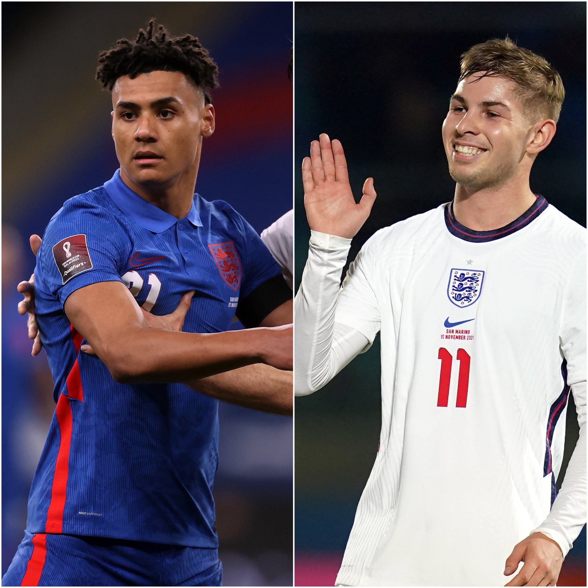 Ollie Watkins, left, and Emile Smith Rowe enjoyed England debuts and first goals (Carl Recine/Nick Potts/PA)