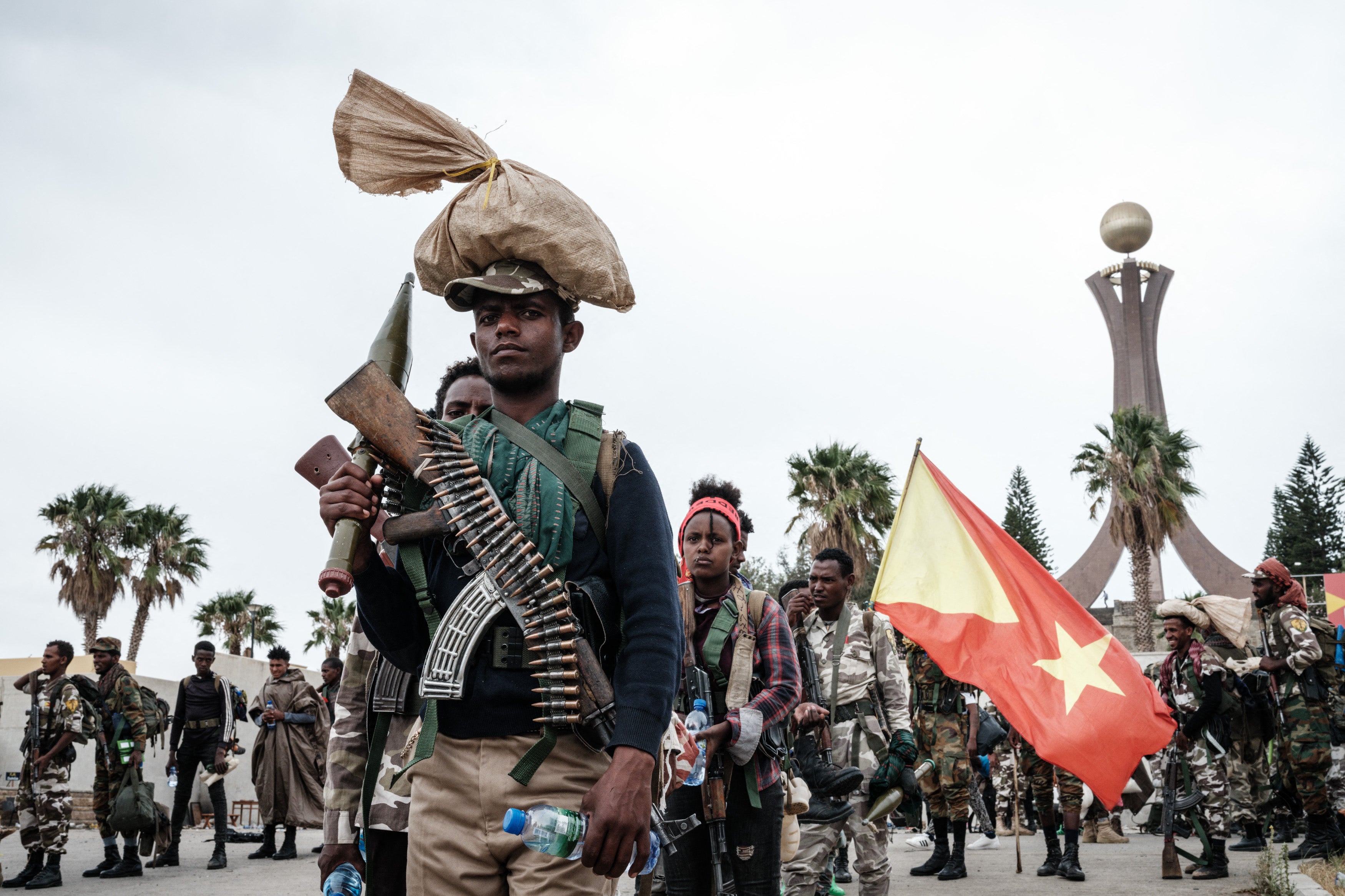 TPLF fighters after taking the Tigrayan capital of Mekele in June 2021