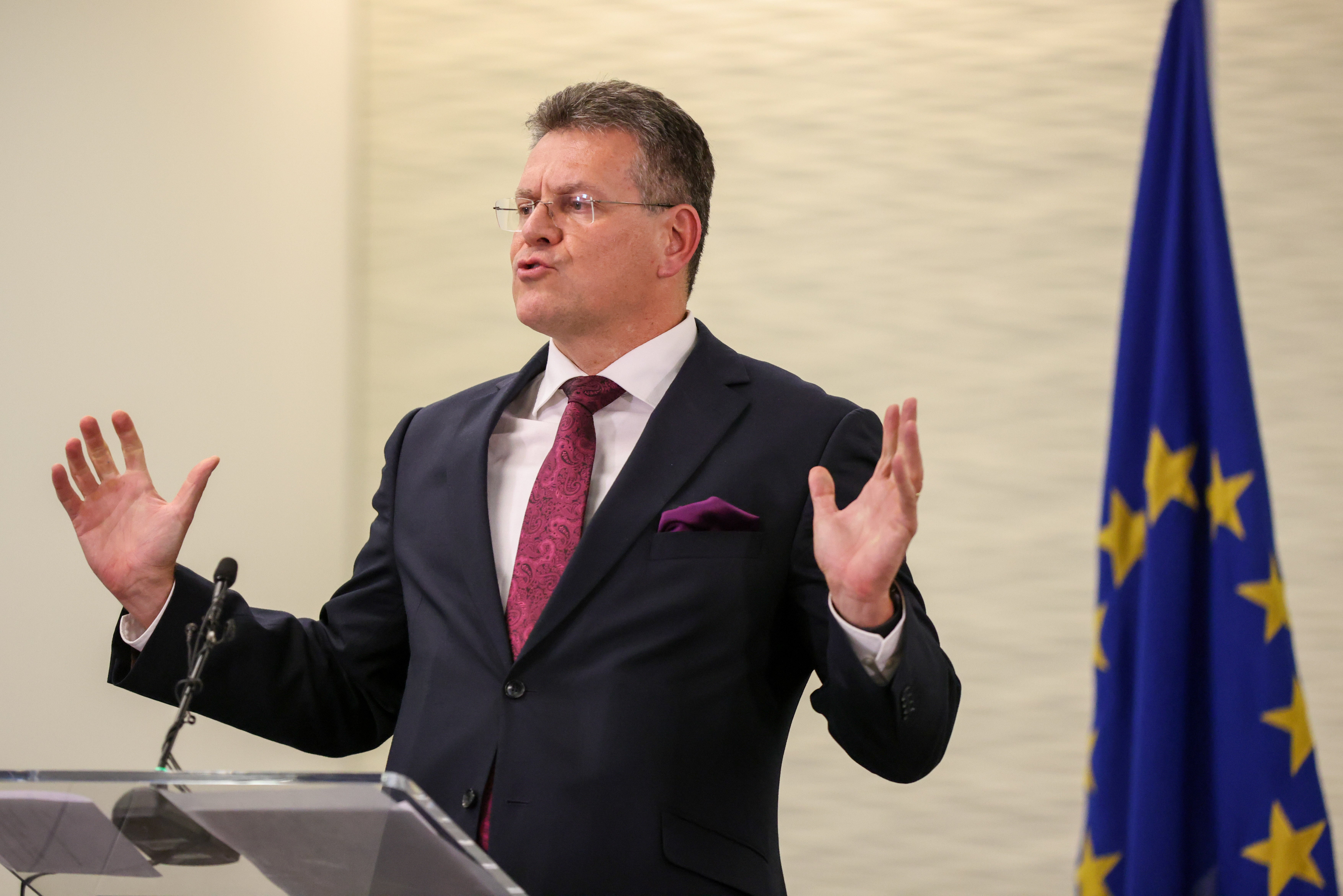 EU Commission vice president Maros Sefcovic (Hollie Adams/PA)