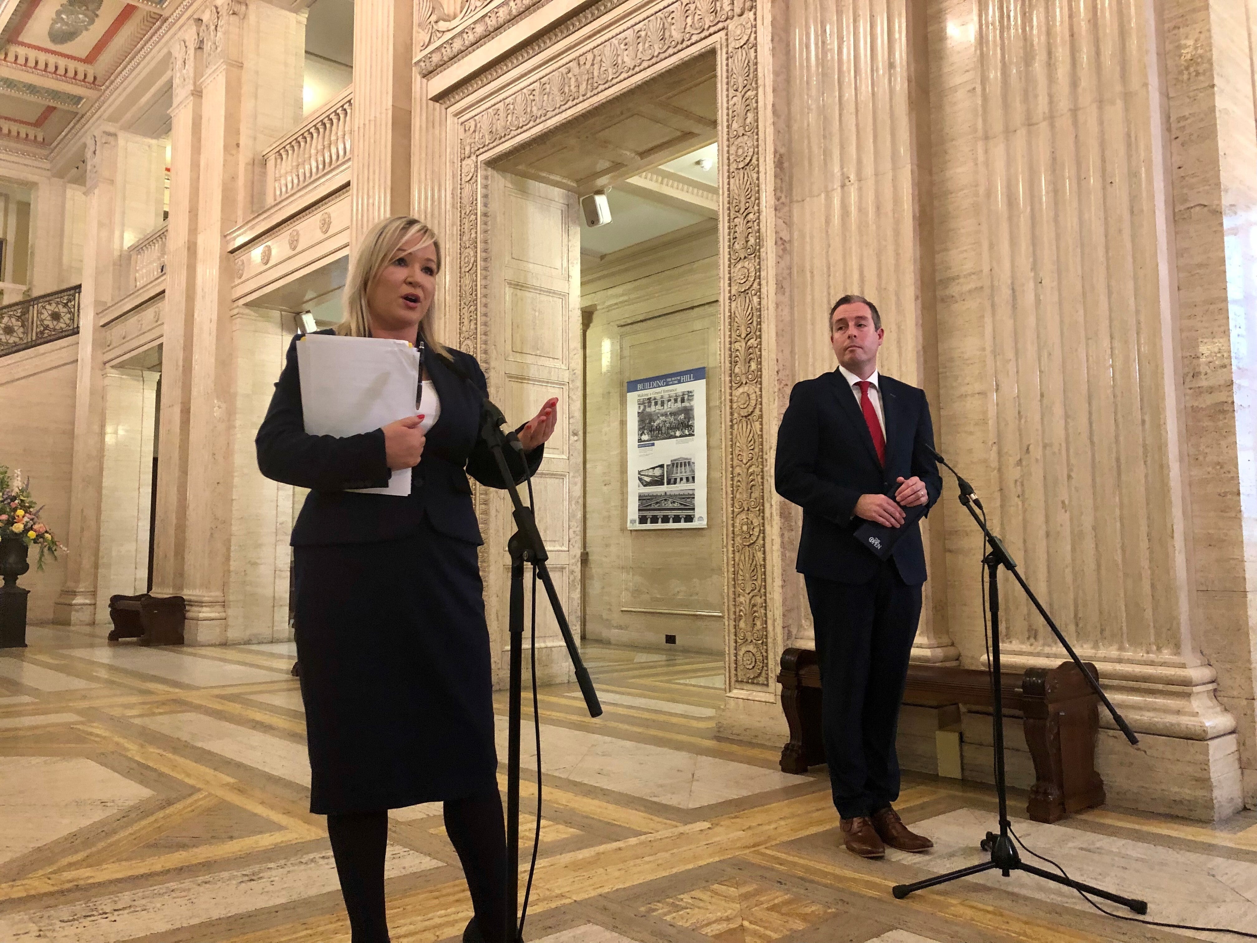 First Minister Paul Givan and deputy First Minister Michelle O’Neill (David Young/PA)