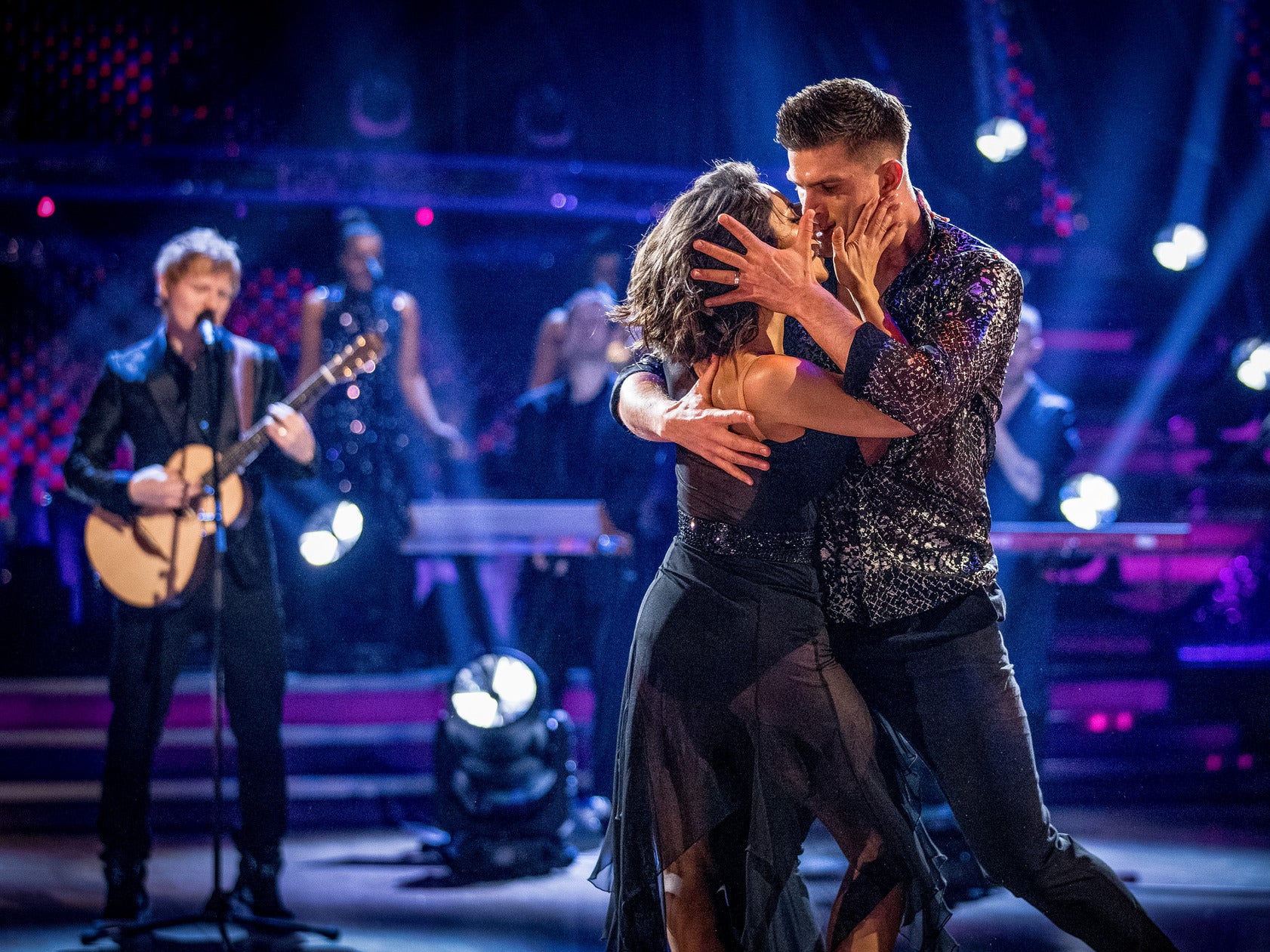 Janette Manrara and Aljaz Skorjanec dancing to Ed Sheeran