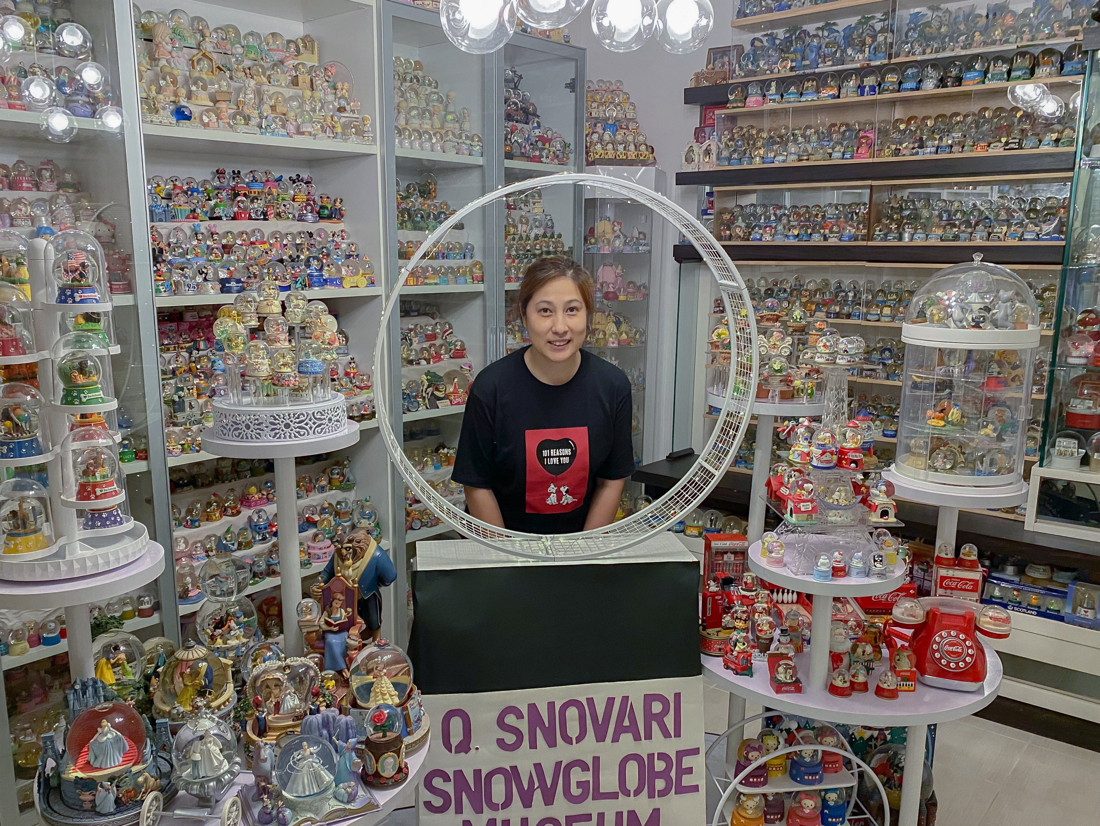 Wendy Suen with her snow globe collection