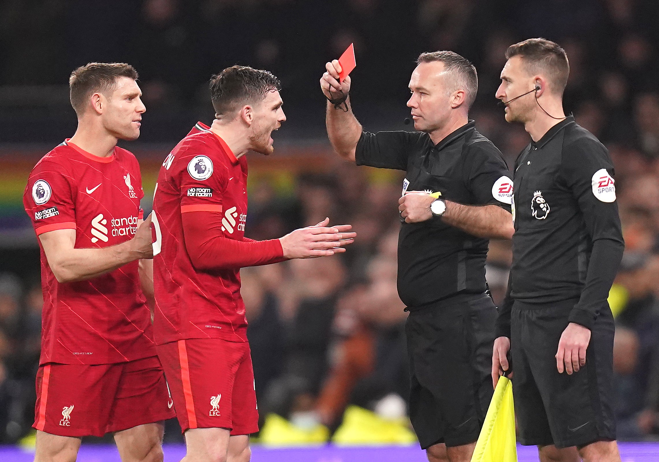 Andy Robertson was sent off against Spurs (Adam Davy/PA)