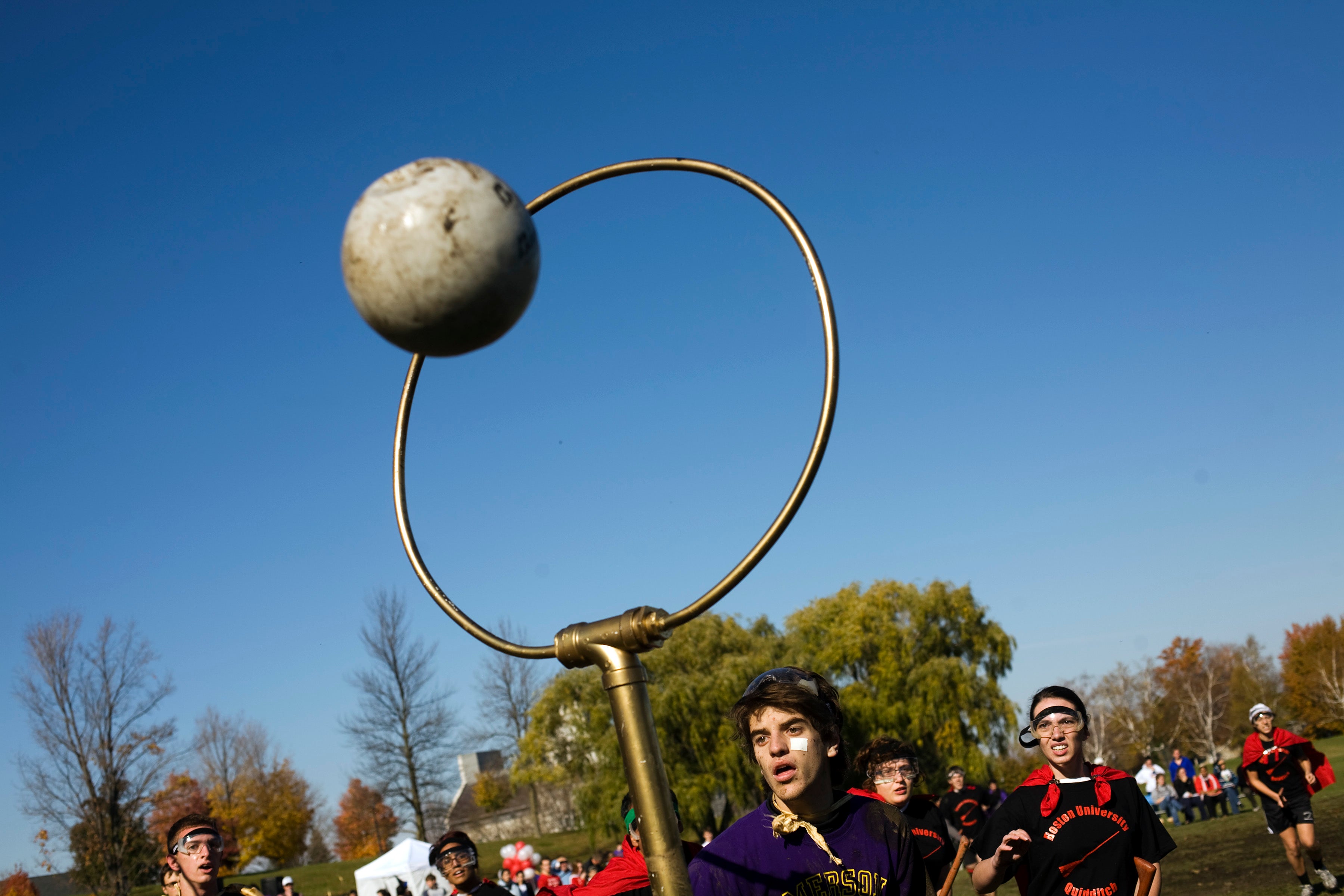 The real-life adaptation of the game, in which players run with brooms or PVC pipes between their legs, was first attempted in 2005 at Middlebury College in Vermont